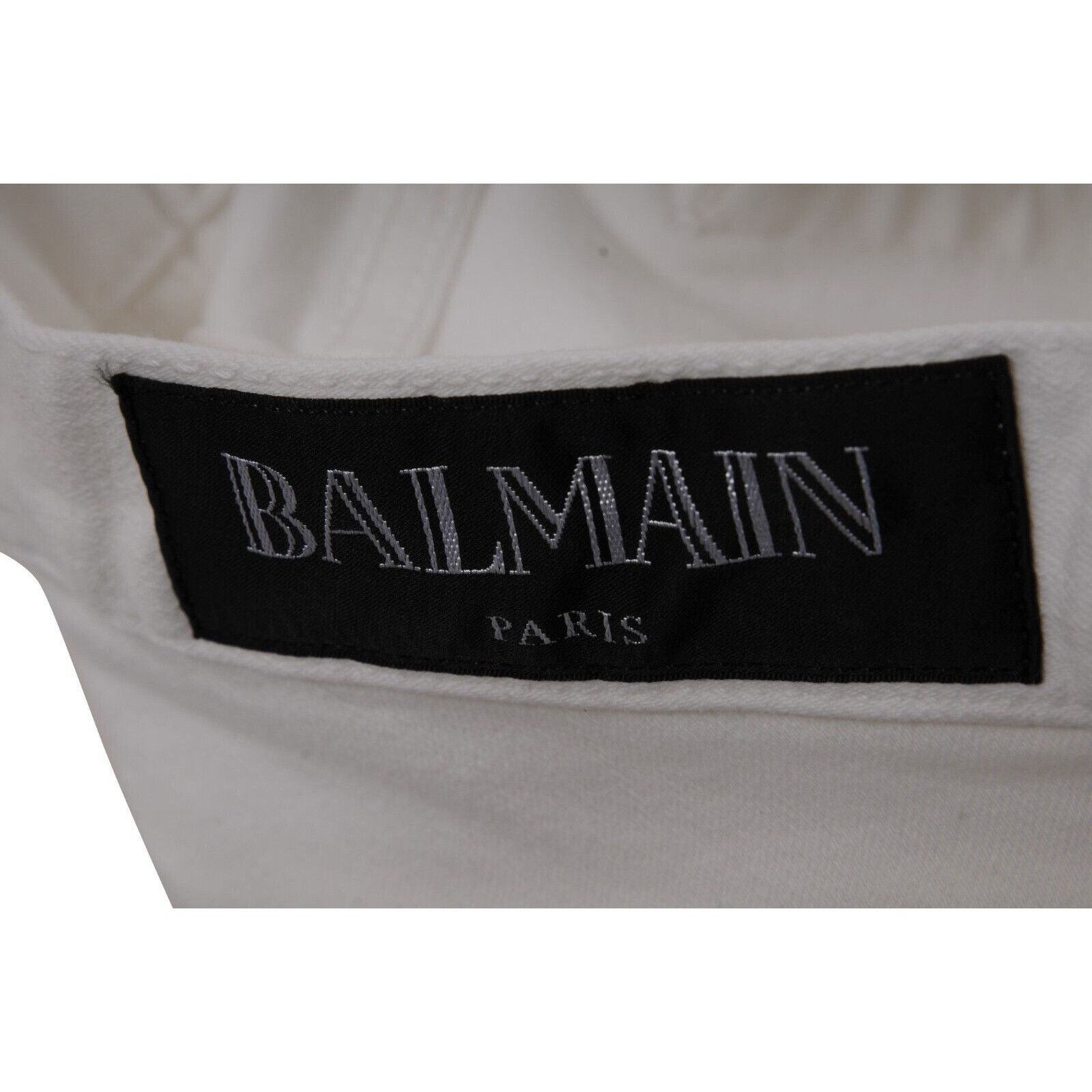 Balmain Slim Jeans White 5 Pocket Denim Size US 33 - 9 Thumbnail