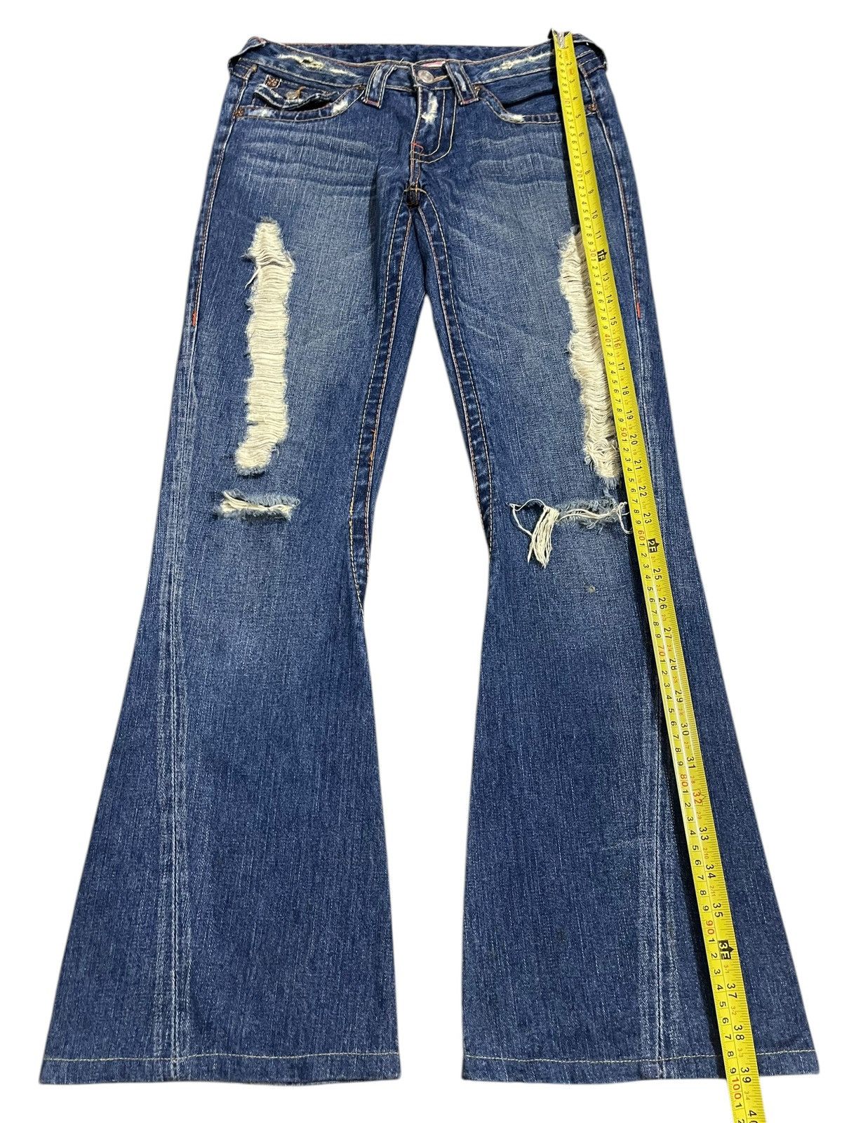 True Religion Vintage True Religion Blue Wash Distressed Bootcut Jeans Size US 28 / EU 44 - 12 Thumbnail