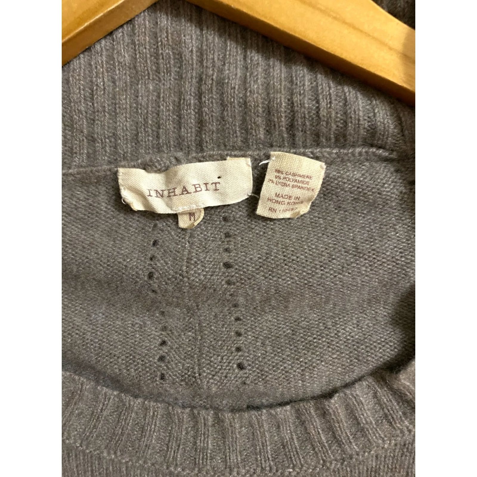 Vintage WOMENS INHABIT Brown CASHMERE BLEND SWEATER Med Pullover Size M / US 6-8 / IT 42-44 - 3 Thumbnail