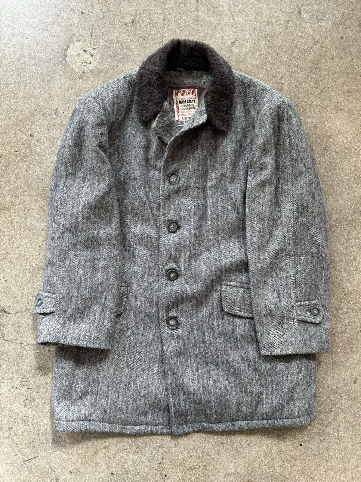 image of 50S Mcgregor Mohair Ram Coat in Black, Men's (Size Large)