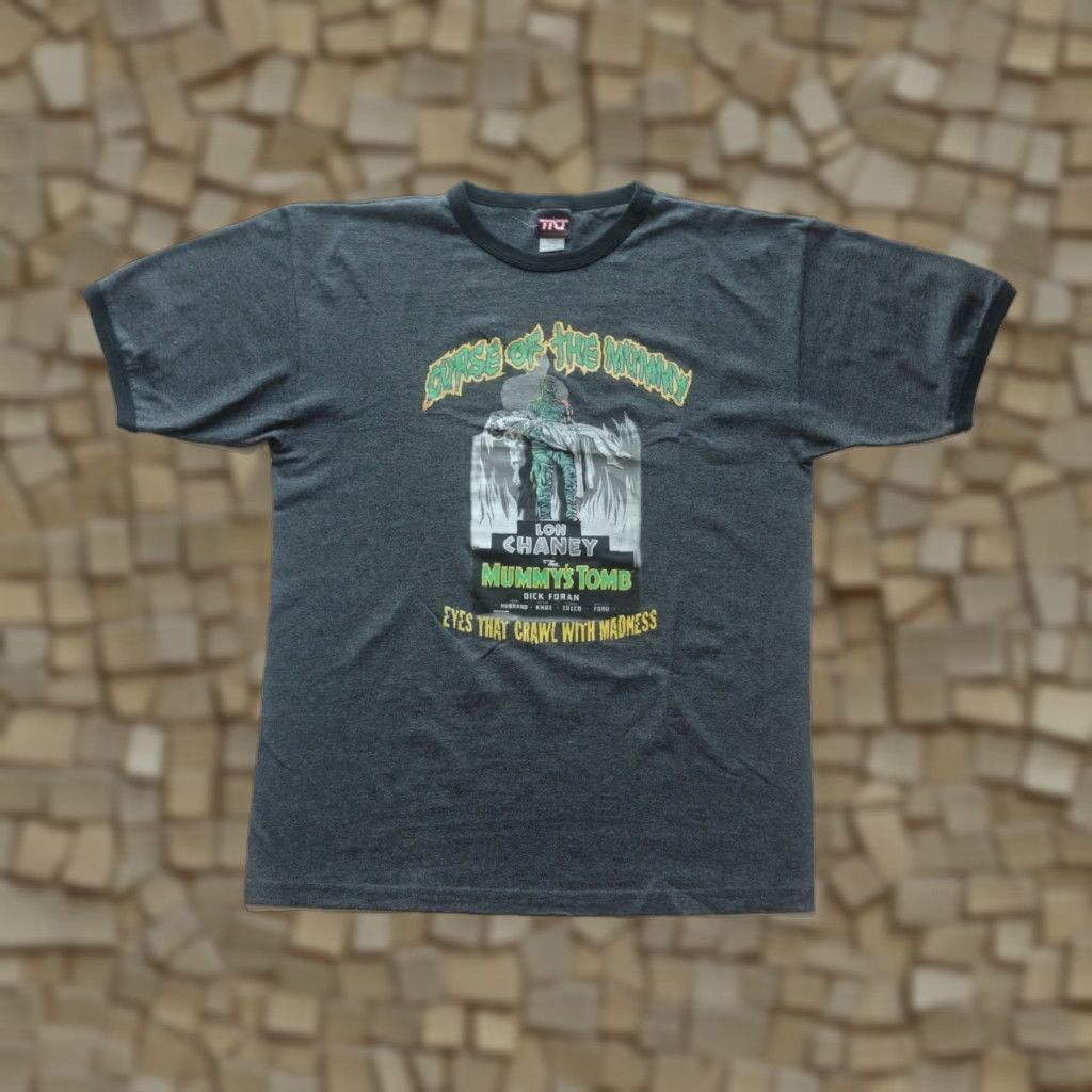 Vintage VINTAGE CURSE OF THE MUMMY LON CHANEY MUMMYS TOMB HORROR FILM GRAY T-SHIRT MEN SZ L Size US L / EU 52-54 / 3 - 1 Thumbnail