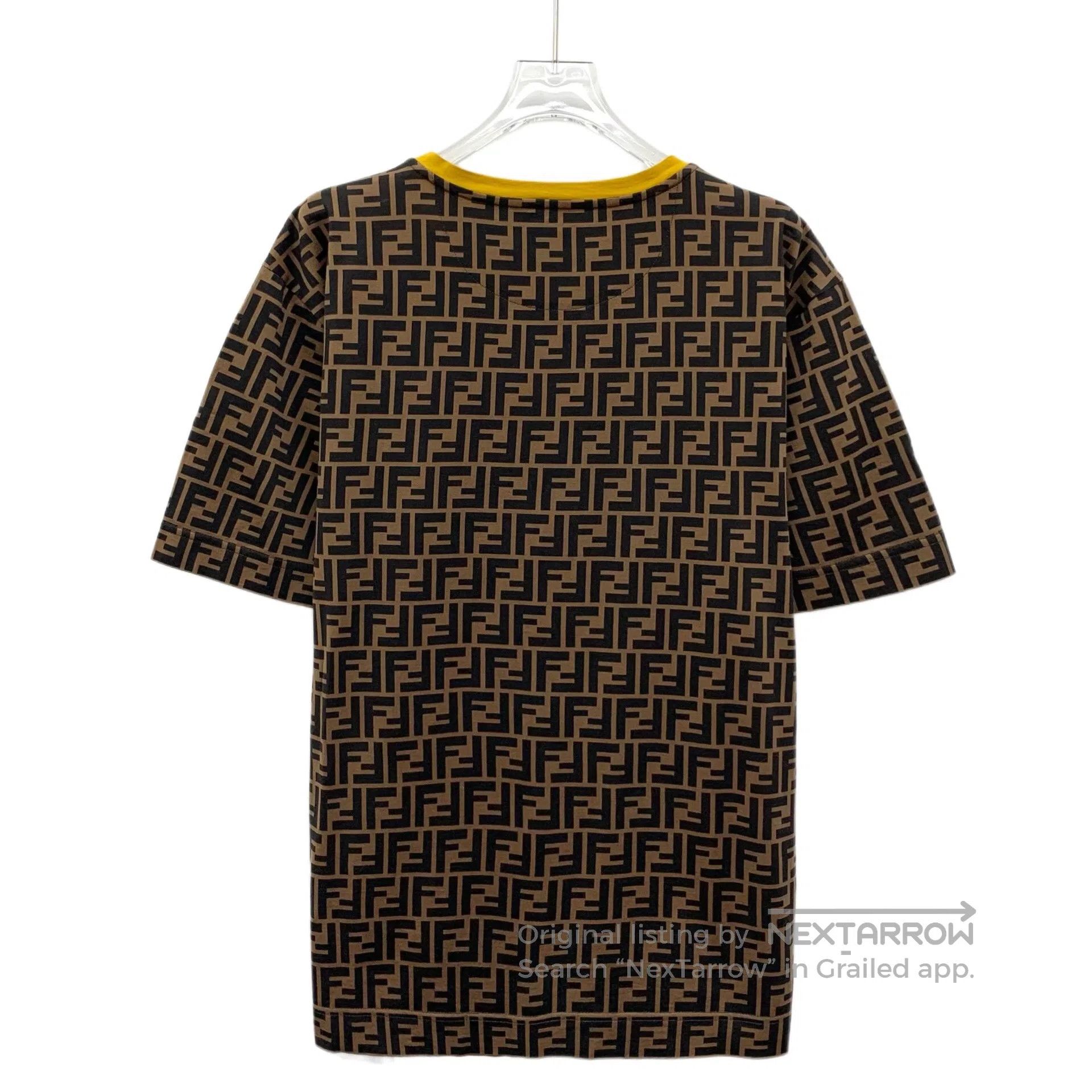 Fendi FENDI Dark Brown Double F Monogram Printed Cotton Crew Nec Size US L / EU 52-54 / 3 - 2 Thumbnail