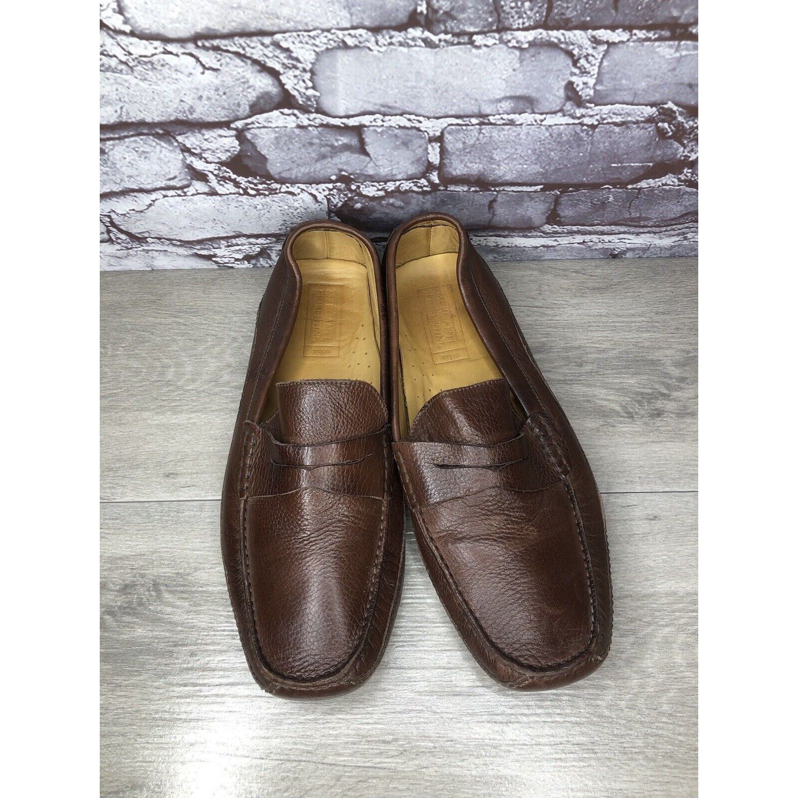 Mercanti Fiorentini Mercanti Fiorentini Relax Brown Leather Driving Penny Loafer Size US 13 / EU 46 - 2 Thumbnail
