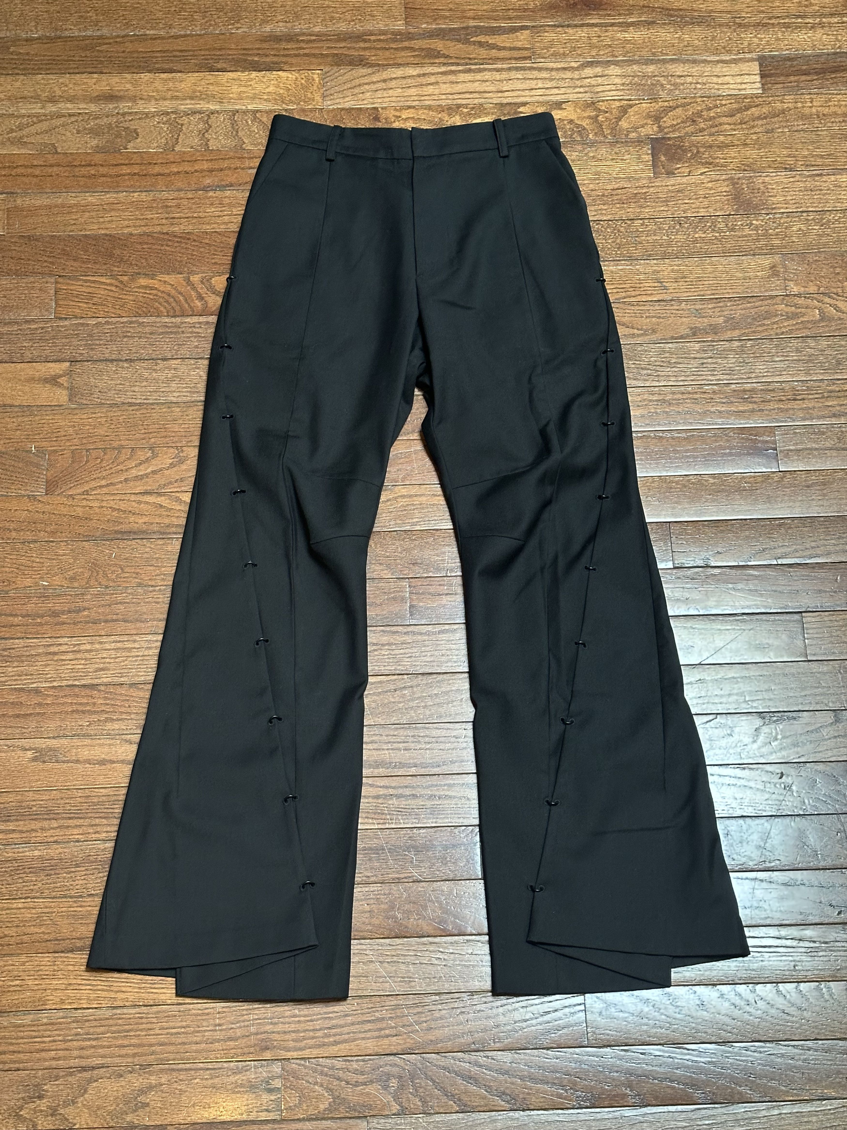 Hyein Seo Hyein Seo Black Pierced Overlap Trousers Size US 28 / EU 44 - 1 Thumbnail