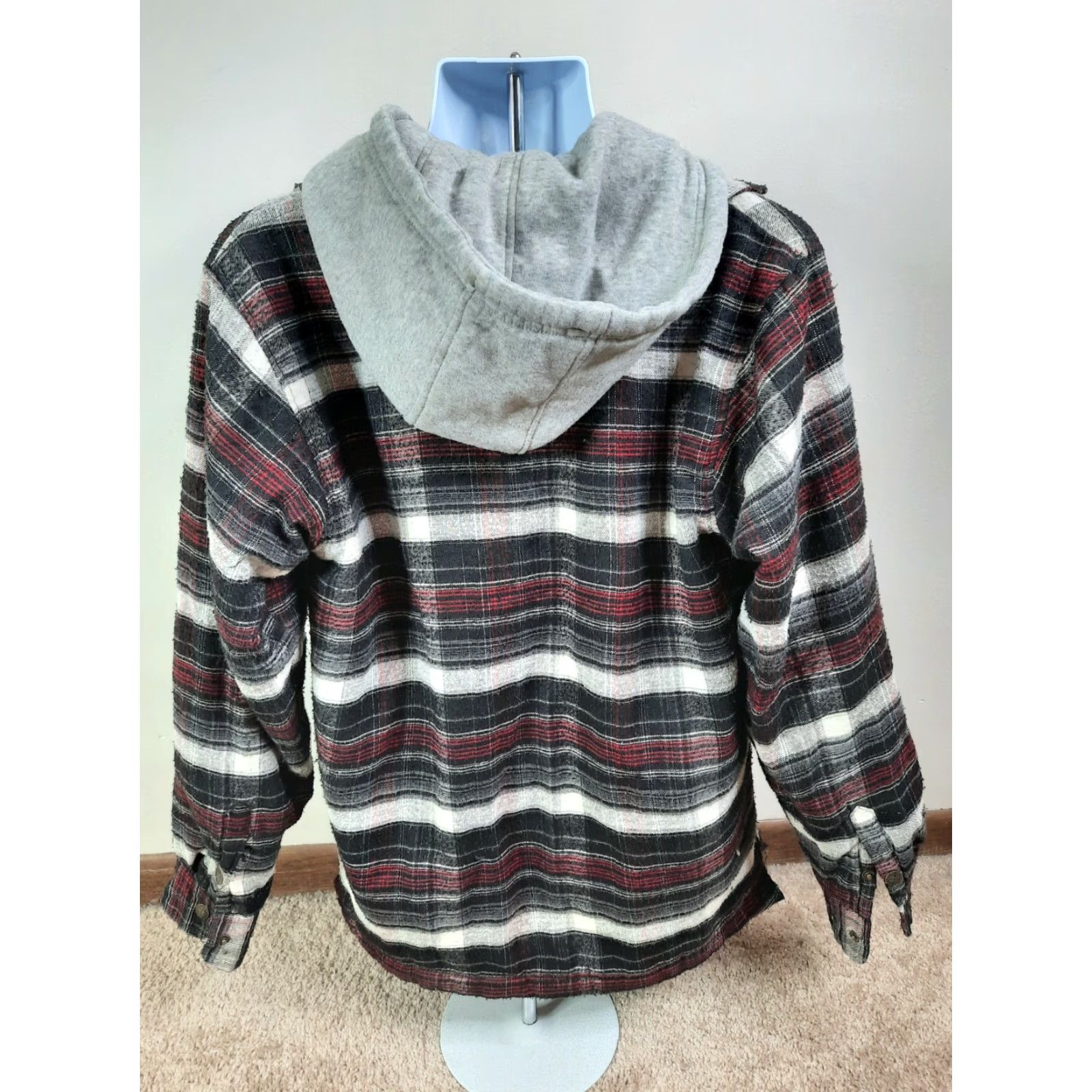 Vintage VINTAGE Men's M Quilt Lined Flannel Jacket Hooded Coat Plaid Workwear Shirt Category: Jacket Size US M / EU 48-50 / 2 - 5 Thumbnail