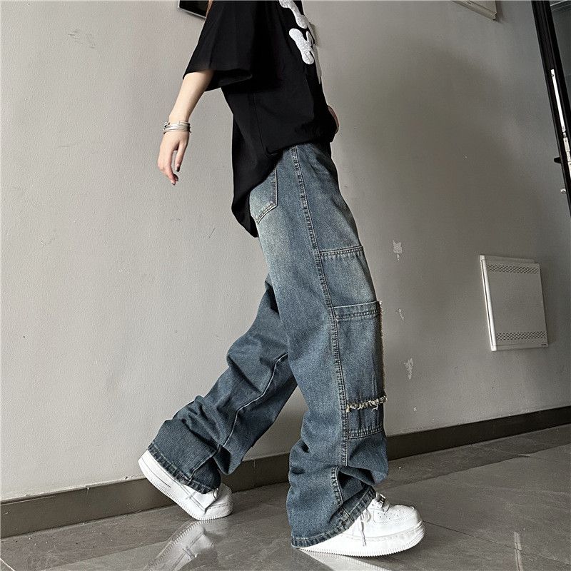 Japanese Brand American retro hip-hop washed multi-pocket cargo jeans Size US 32 / EU 48 - 2 Thumbnail
