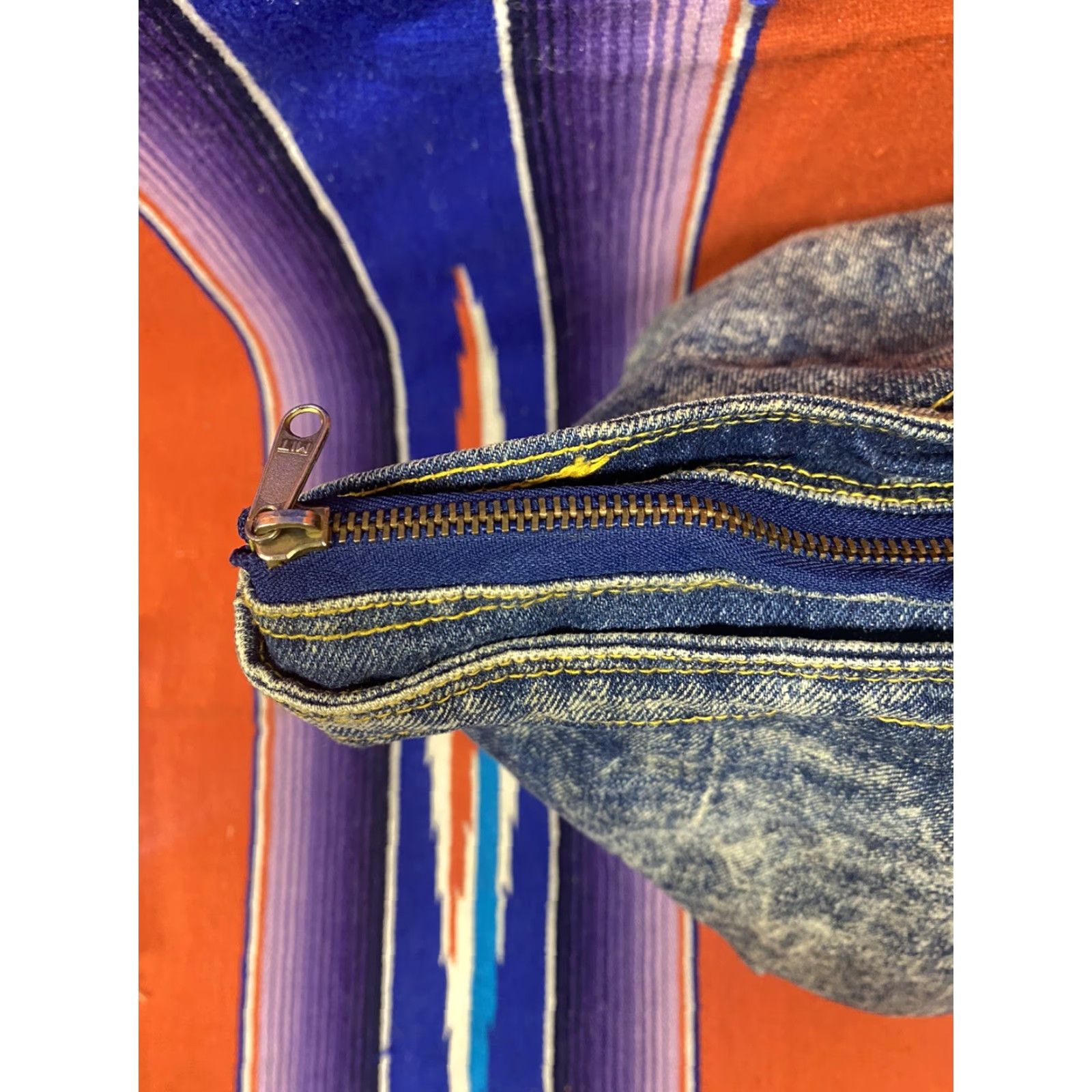 Vintage VINTAGE SPORT 1989 New York Paris Acid Wash Denim Purse Tote Large Blue Denim Tote Women Paris 1989 Vintage Sport Bag Size ONE SIZE - 3 Thumbnail