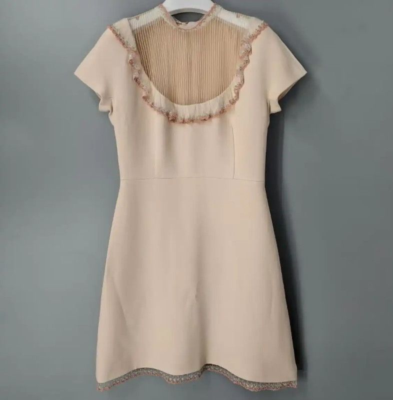 Miu Miu Miu Miu Blush Cotton Dress for Women 0089 Size M / US 6-8 / IT 42-44 - 1 Thumbnail