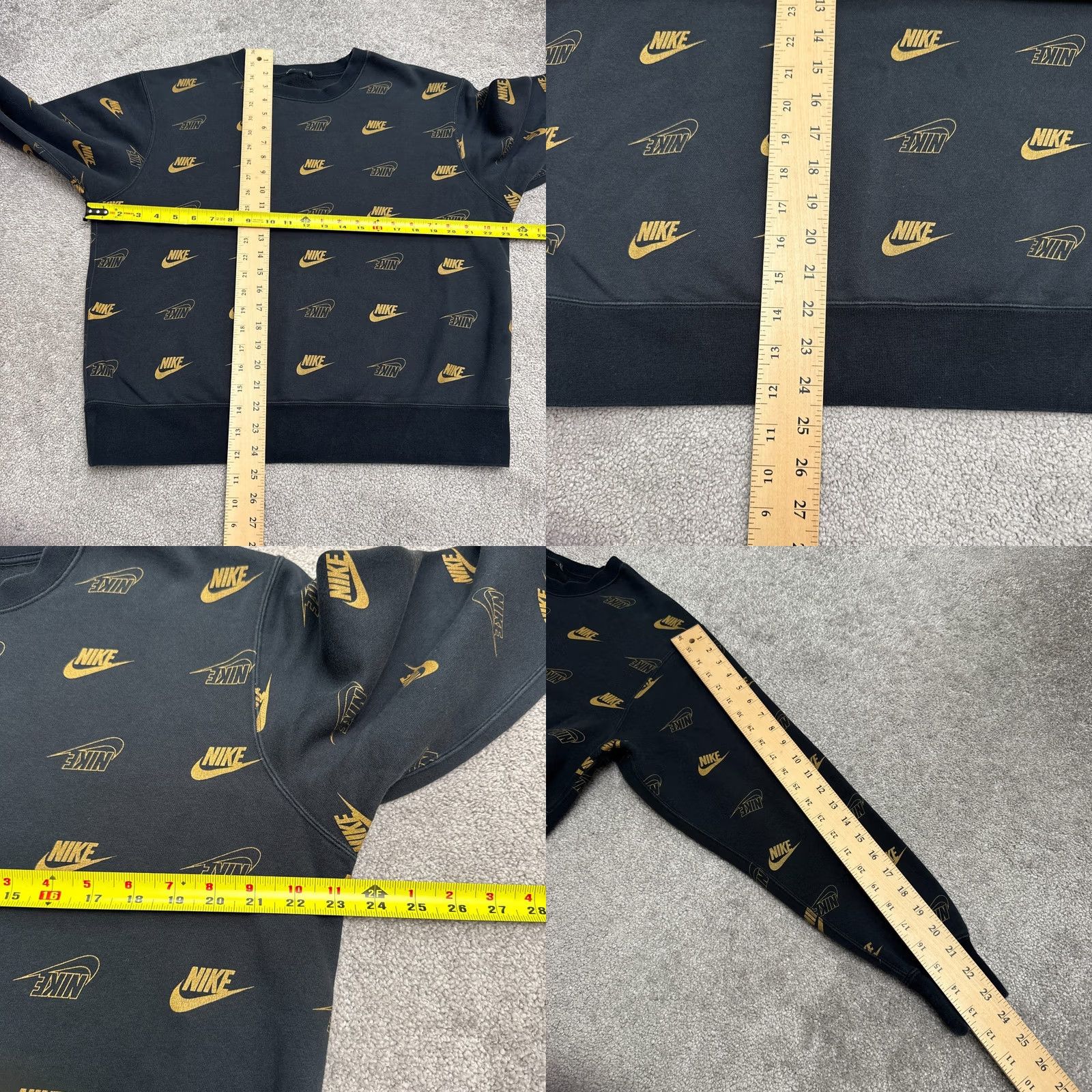 Nike Nike Sweatshirt Pullover Mens Medium Black Gold Crewneck All Over Print Graphic Size US M / EU 48-50 / 2 - 8 Thumbnail