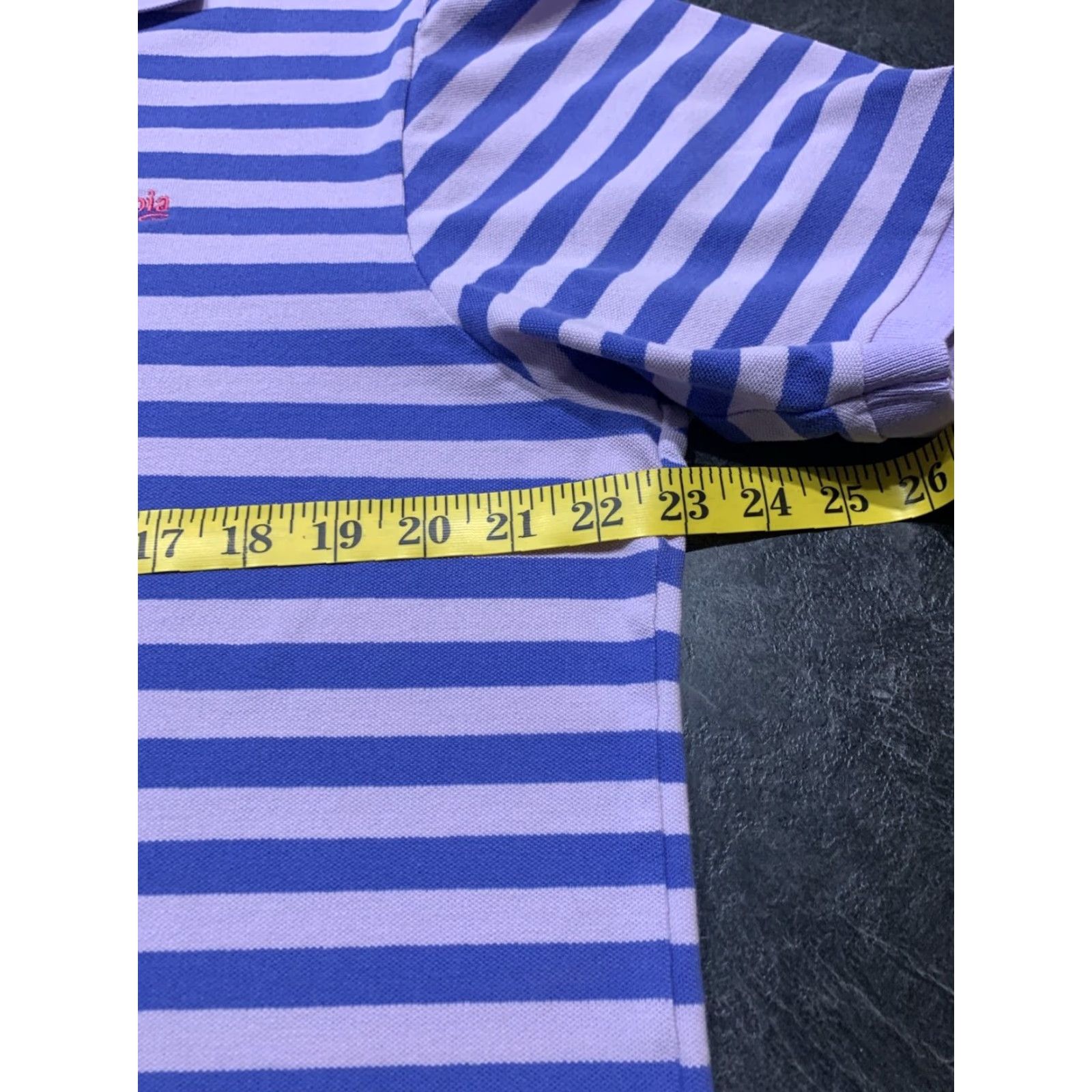 Vintage Columbia PFG Fishing Polo Shirt Mens XL Lavender Blue Striped Short Sleeve Cotton Blend Size US XL / EU 56 / 4 - 7 Thumbnail