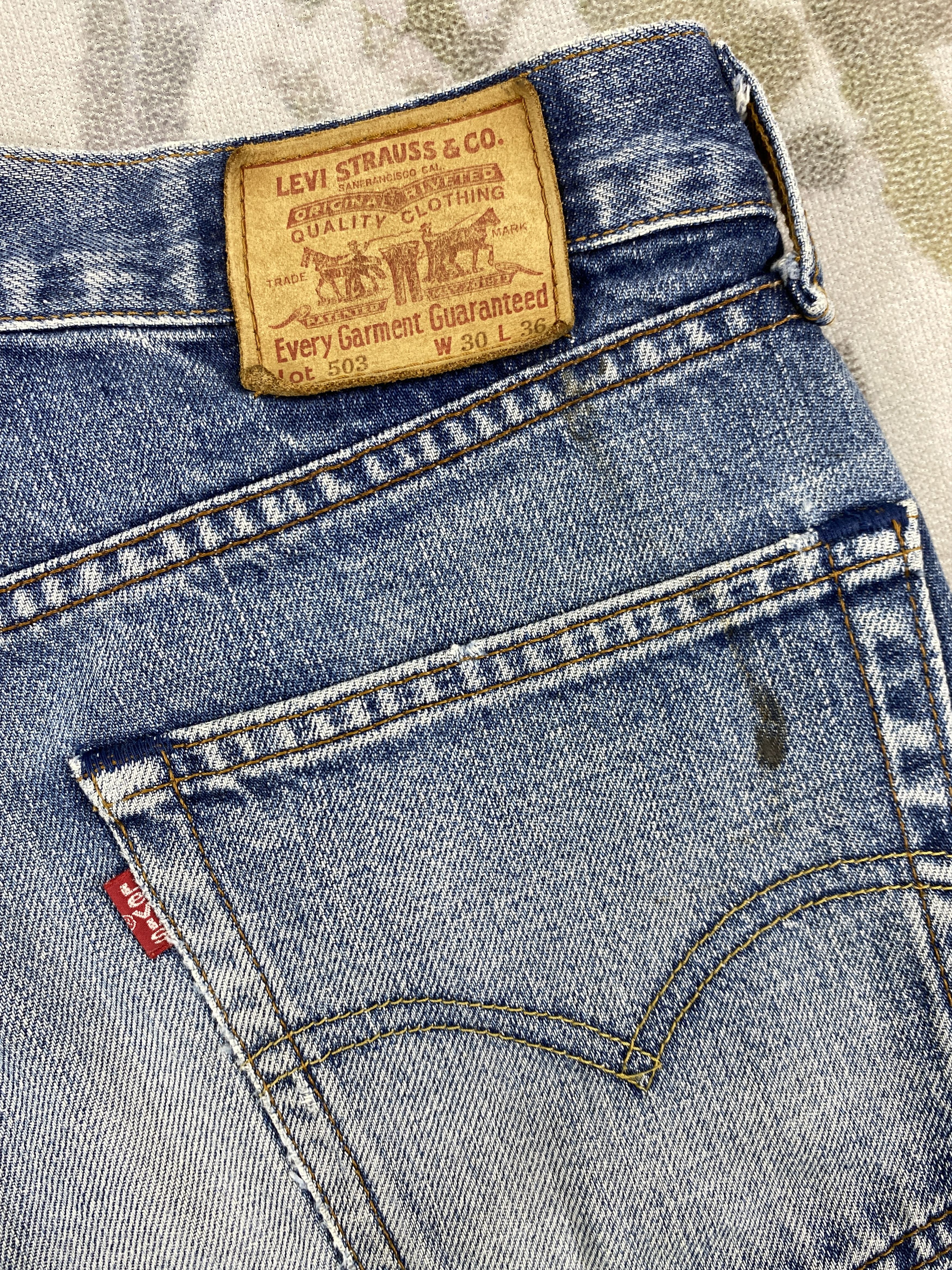 Levi's Distressed Blue Vintage Levi's 503 29x31.5 Denim -SJ180 Size US 29 - 11 Thumbnail