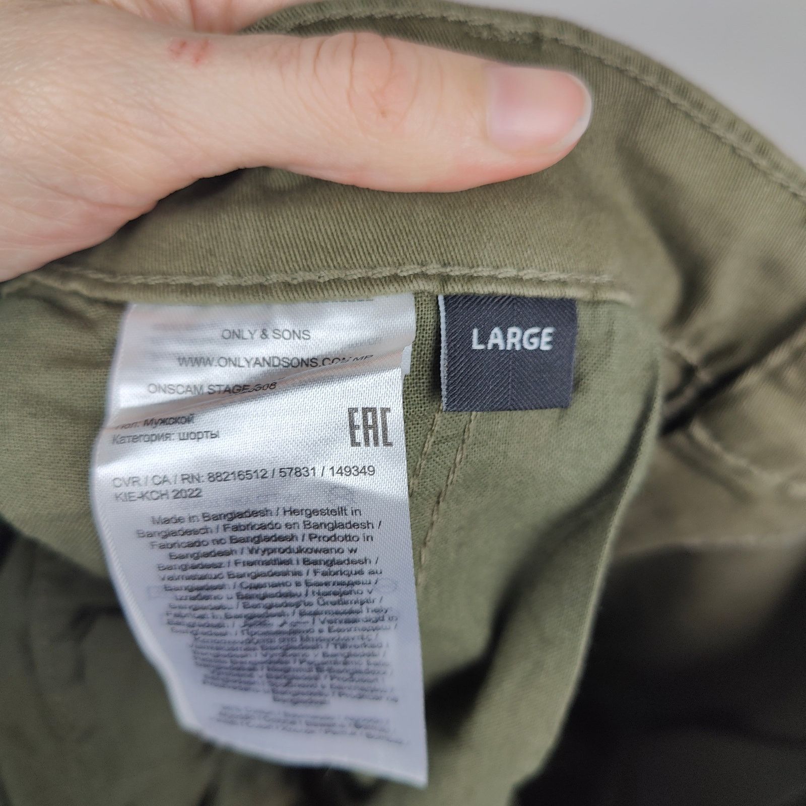 ONLY & SONS Only & Sons Onscam Stage Cargo Shorts Mens Large Olive Size US 34 / EU 50 - 9 Thumbnail