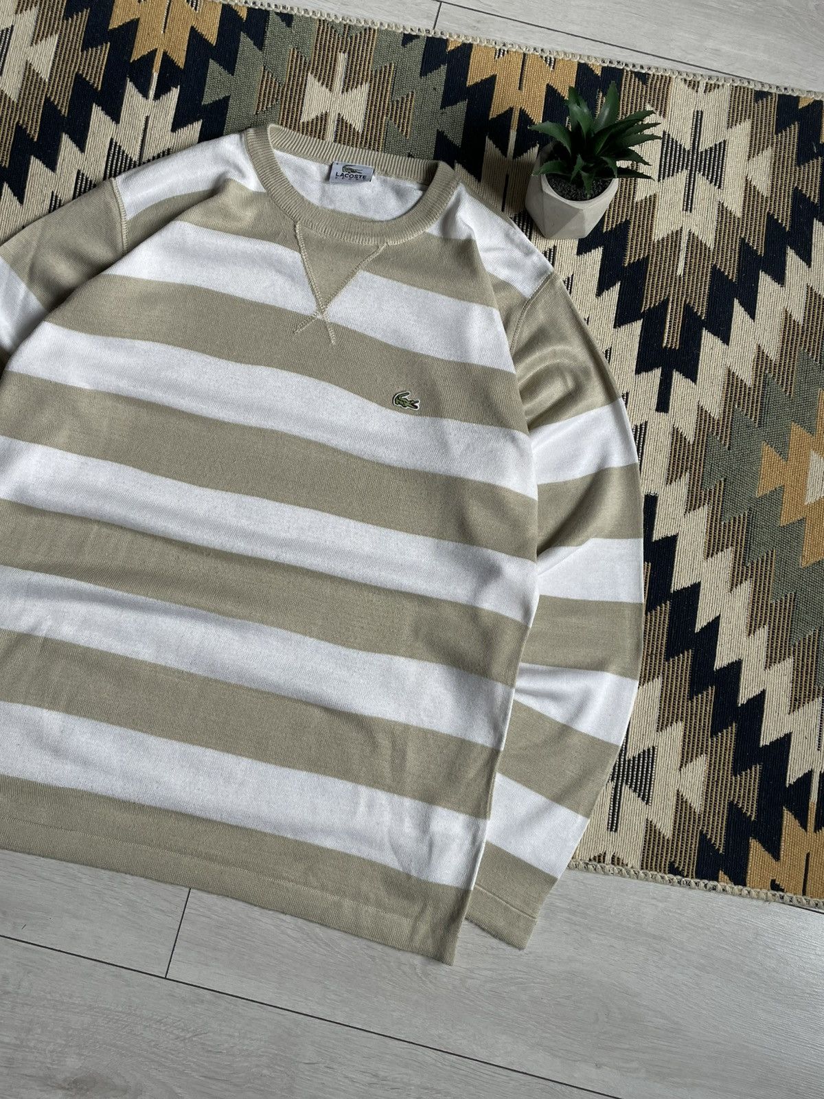 Lacoste × Vintage Vintage Lacoste Stripped Sweater Size US L / EU 52-54 / 3 - 3 Thumbnail