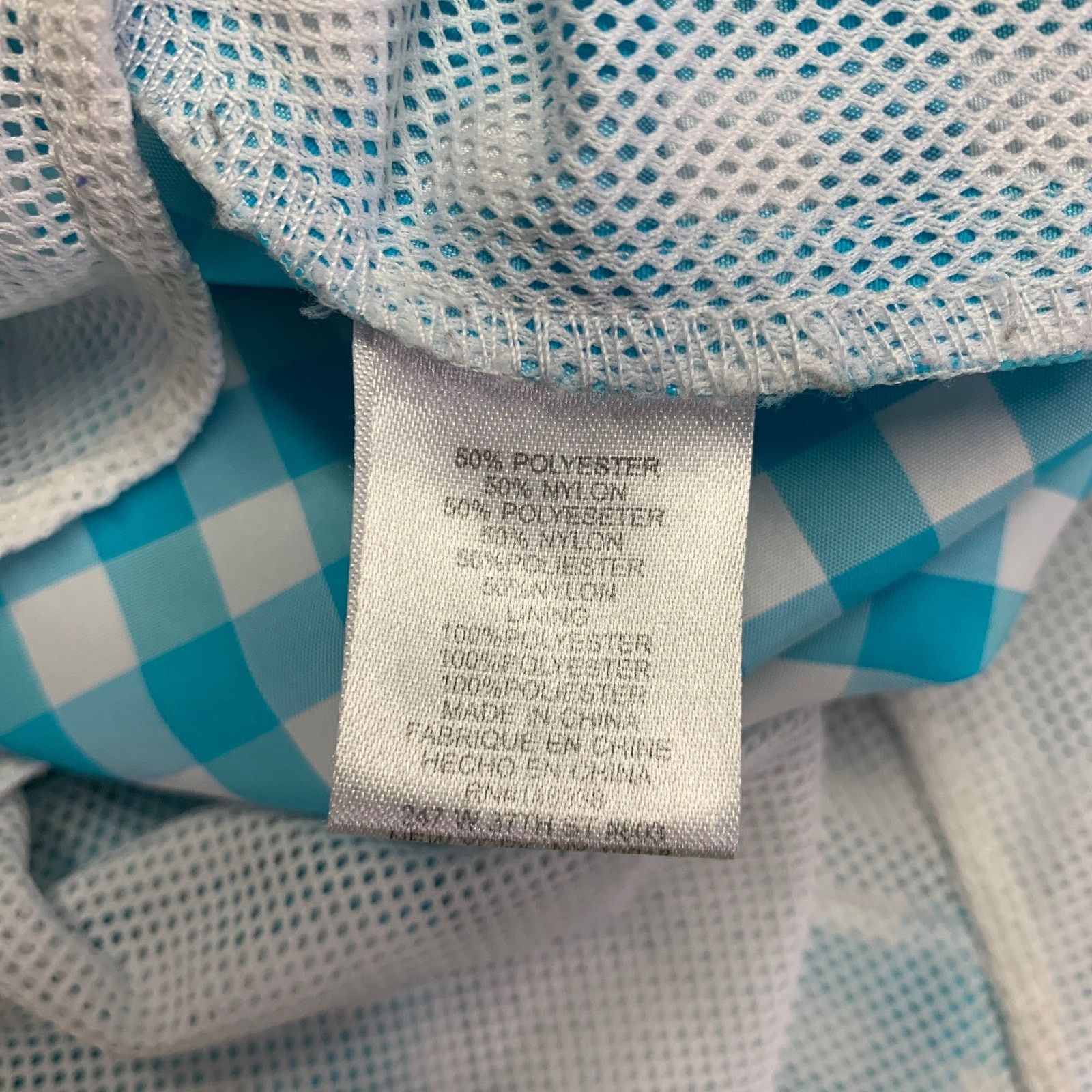Parke & Ronen Turquoise White Gingham Polyester Blend Swim Trunks Size US 36 / EU 52 - 6 Thumbnail