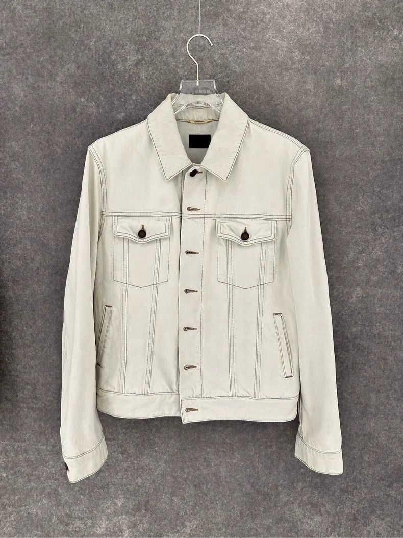 Saint Laurent Paris Saint Laurent White Denim Jacket Size M Size US M / EU 48-50 / 2 - 1 Thumbnail
