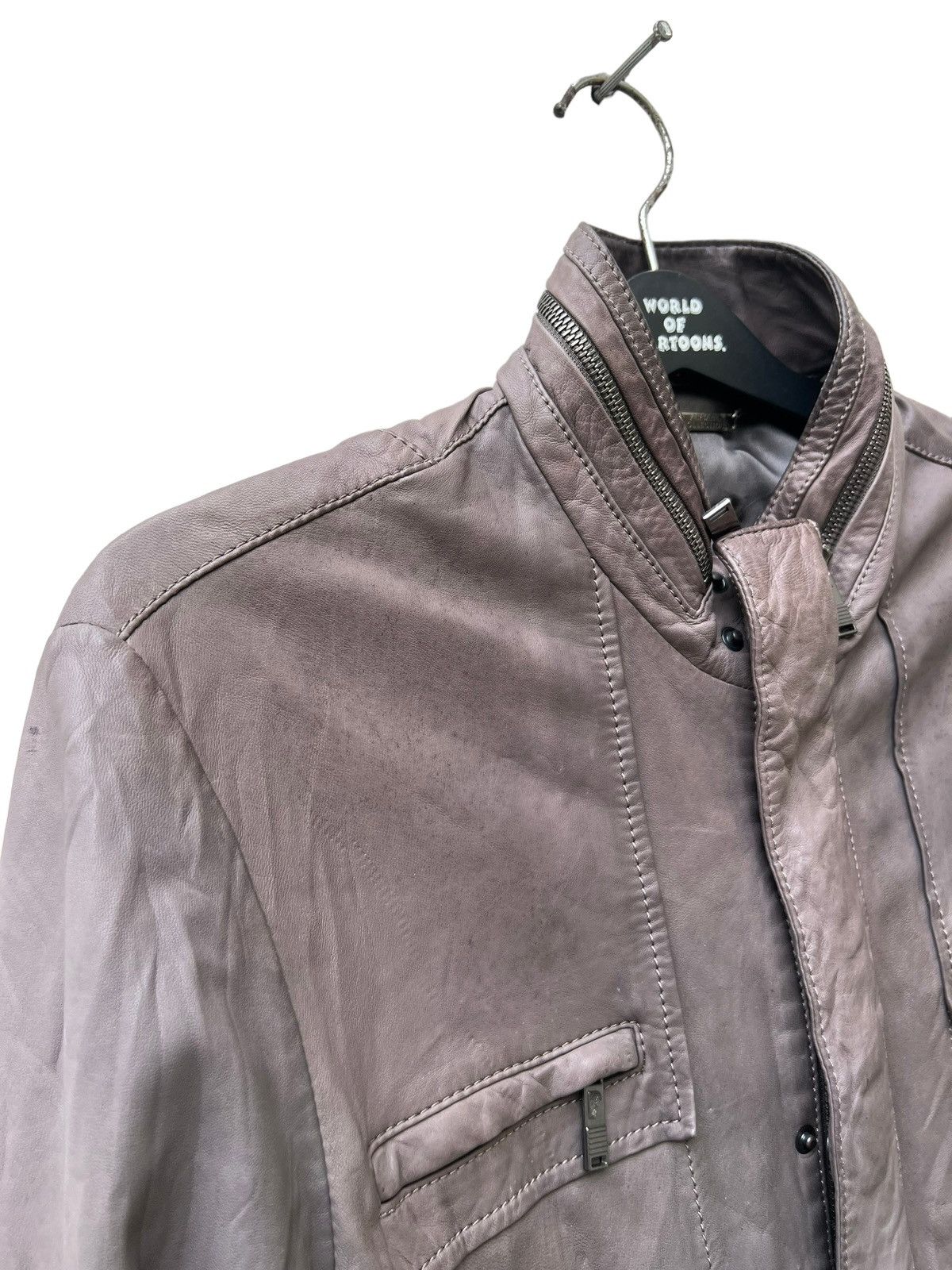 Versace Versace Collection Dirty Patina Lamb Leather Jacket Size US M / EU 48-50 / 2 - 11 Thumbnail