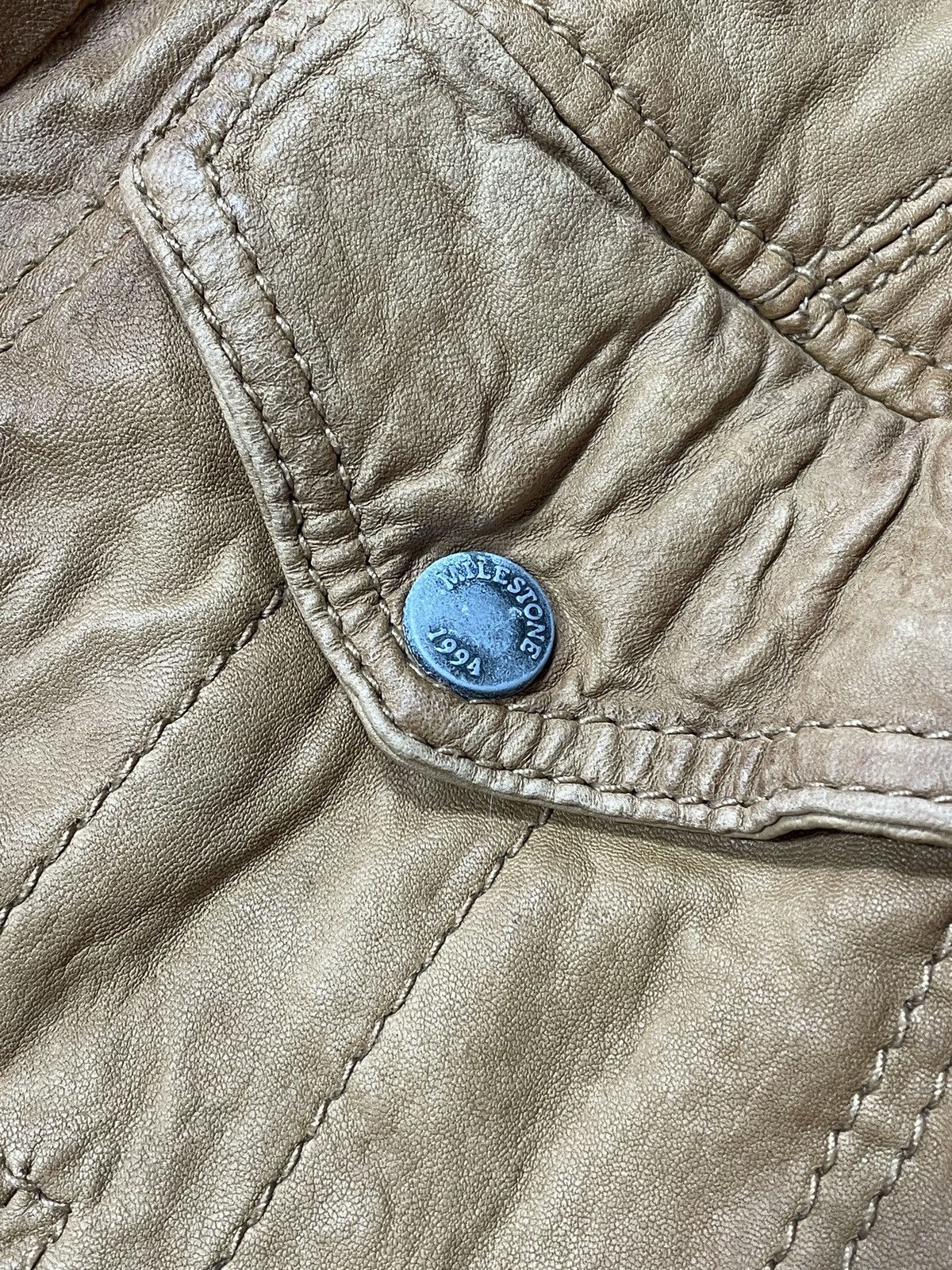 Vintage 🔥RARE🔥Vintage Y2K Genuine Real Leather Jacket Solid Rare Size US L / EU 52-54 / 3 - 10 Thumbnail