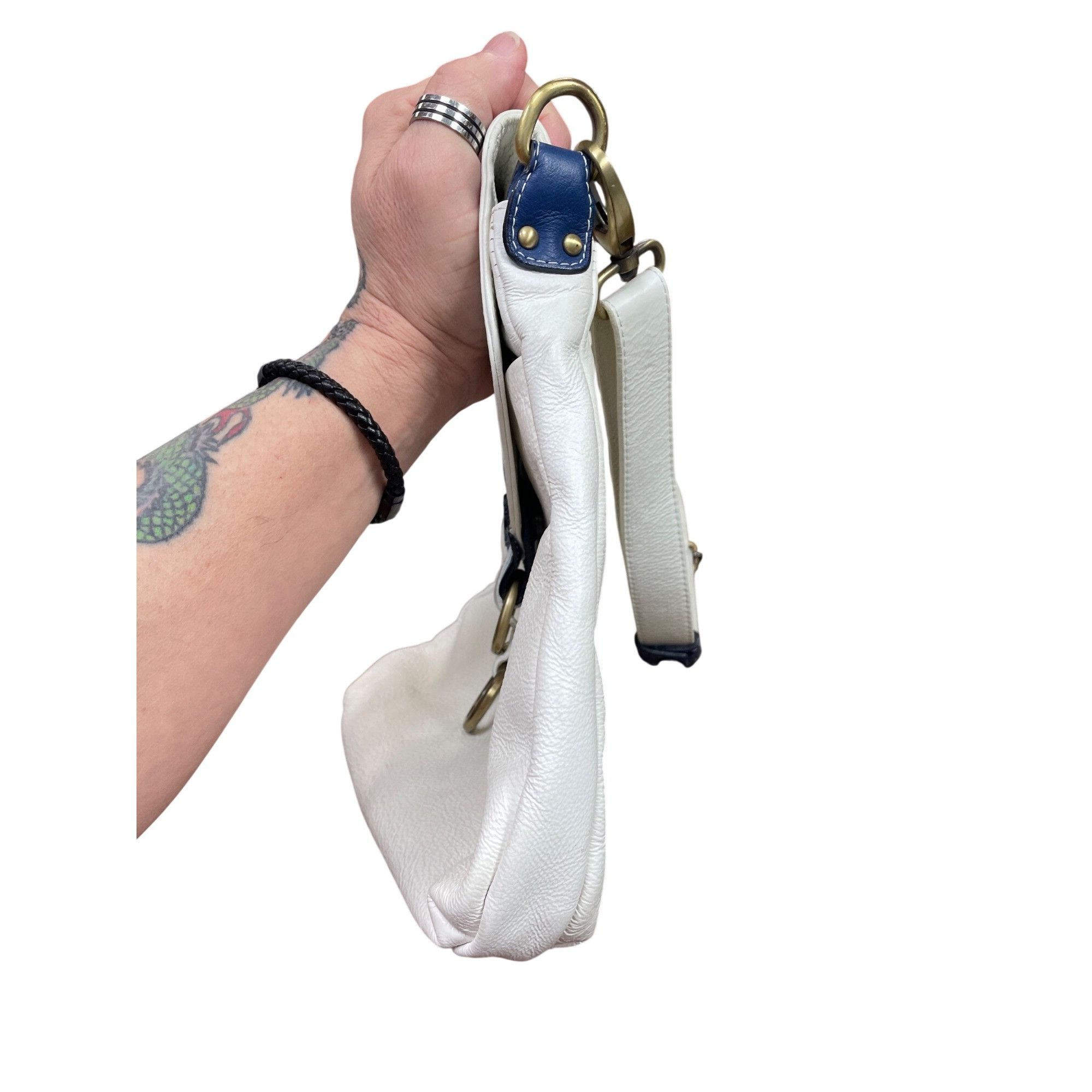 Other Avorio Italy leather white blue adjustable crossbody shoulde Size ONE SIZE - 8 Thumbnail