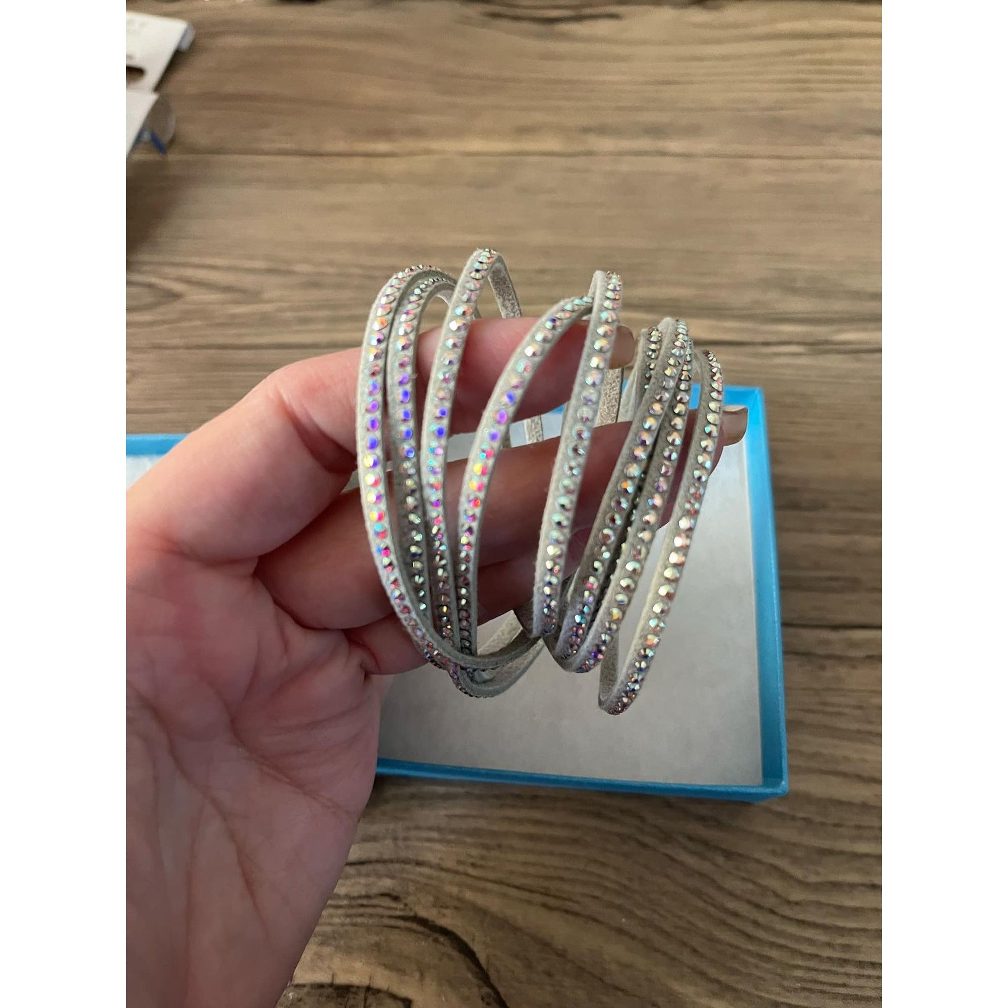 Other Touchstone Crystals by Swarovski Silver Wrap Bracelet 1800 A Size ONE SIZE - 2 Thumbnail