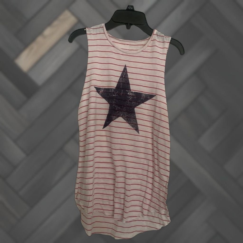 Vintage Grayson Threads America Tank Top XS Tank Women White Sleeveless Scoop Neck Waist Regular Sized Relaxed Pattern: America Vintage No Size XS / US 0-2 / IT 36-38 - 1 Thumbnail