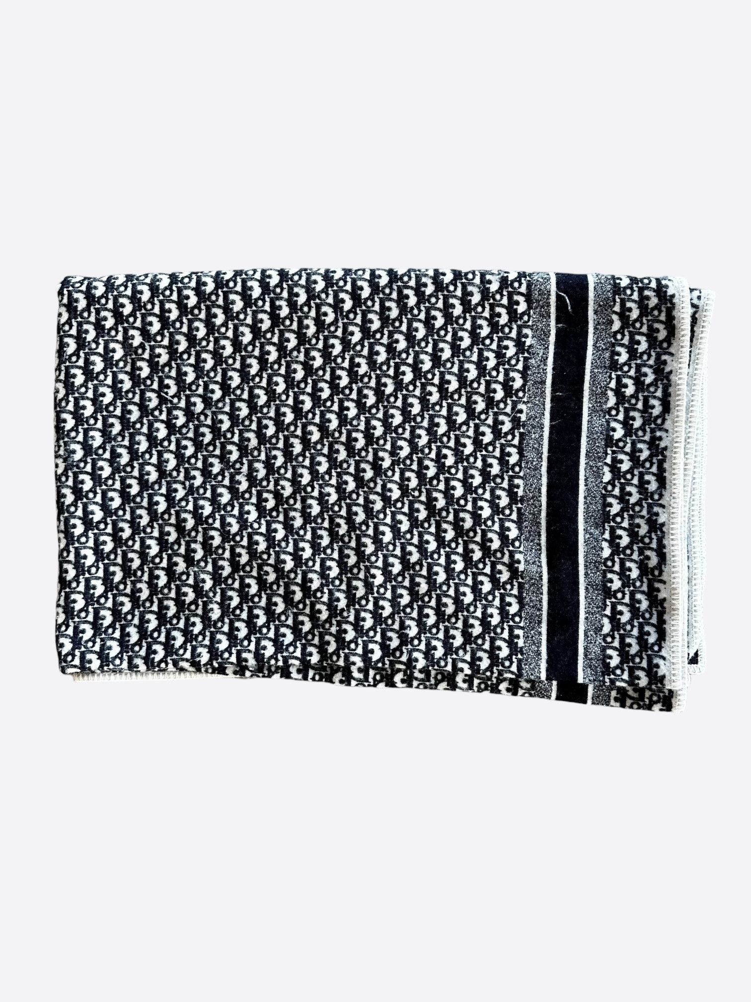 Dior Dior White & Blue Oblique Blanket Size ONE SIZE - 2 Thumbnail