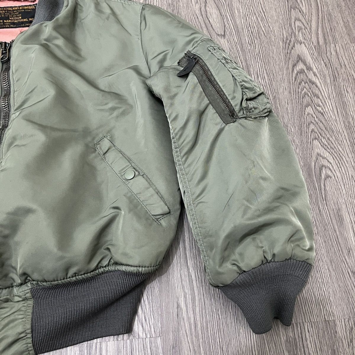 Alpha Industries Hope Manufacturing inc Ma-1 Fly Bomber Jacket Army Size US M / EU 48-50 / 2 - 3 Thumbnail