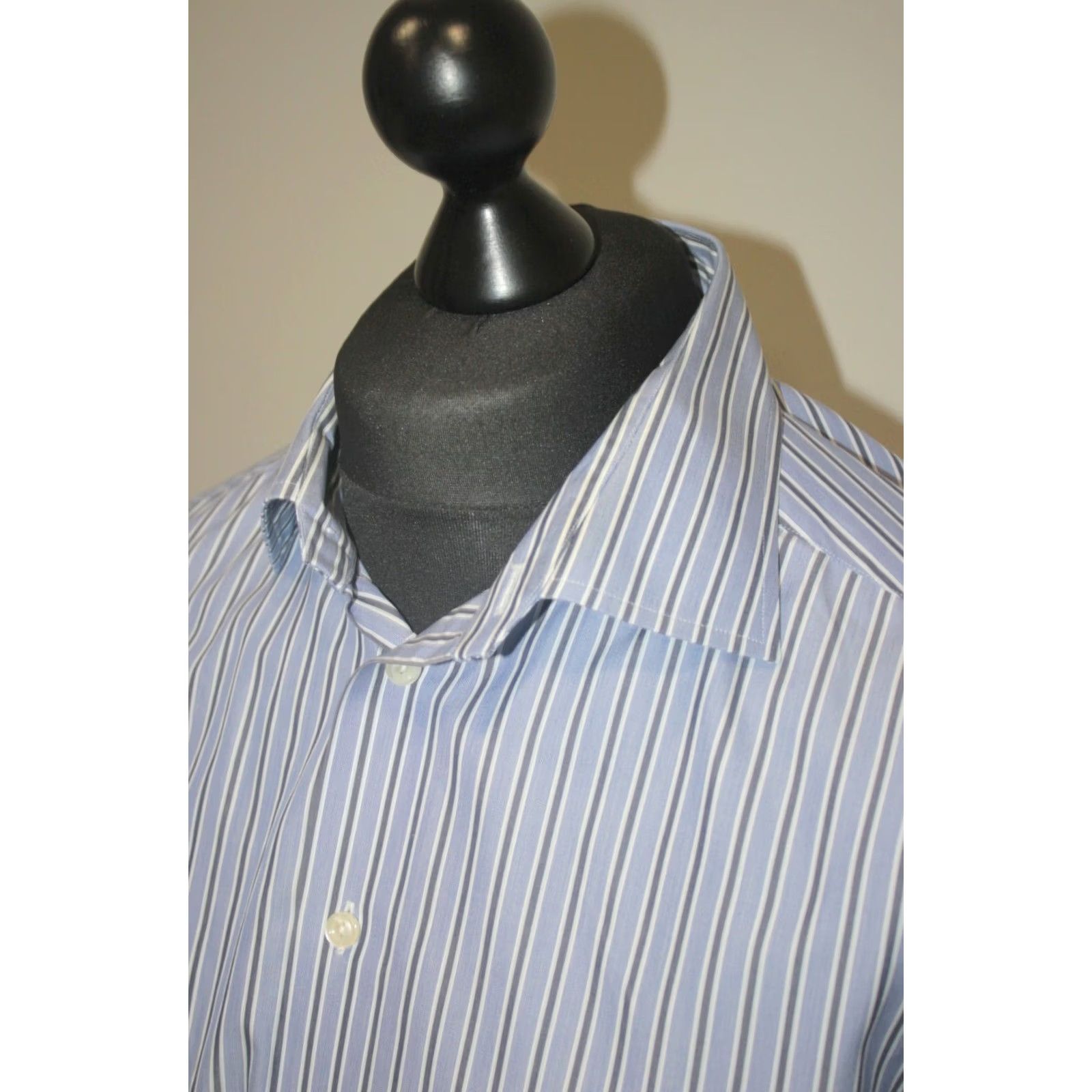 Eton Eton Mens Contemporary shirt Check Dress Shirt 43 17 Blue Regular Size 43, 17 Mens, 100% cotton, Vintage? Size US XL / EU 56 / 4 - 2 Thumbnail