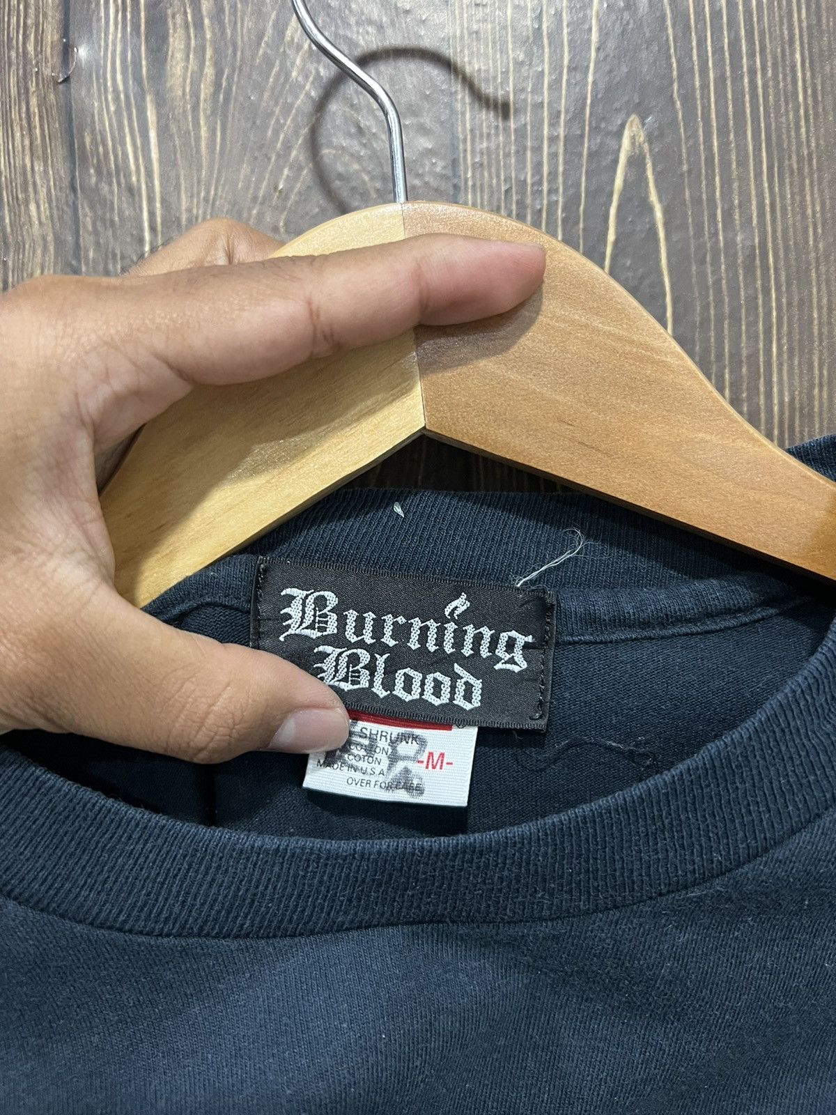 Vintage Vintage 90s Burning Blood Longsleeve Tshirt Size US M / EU 48-50 / 2 - 12 Thumbnail