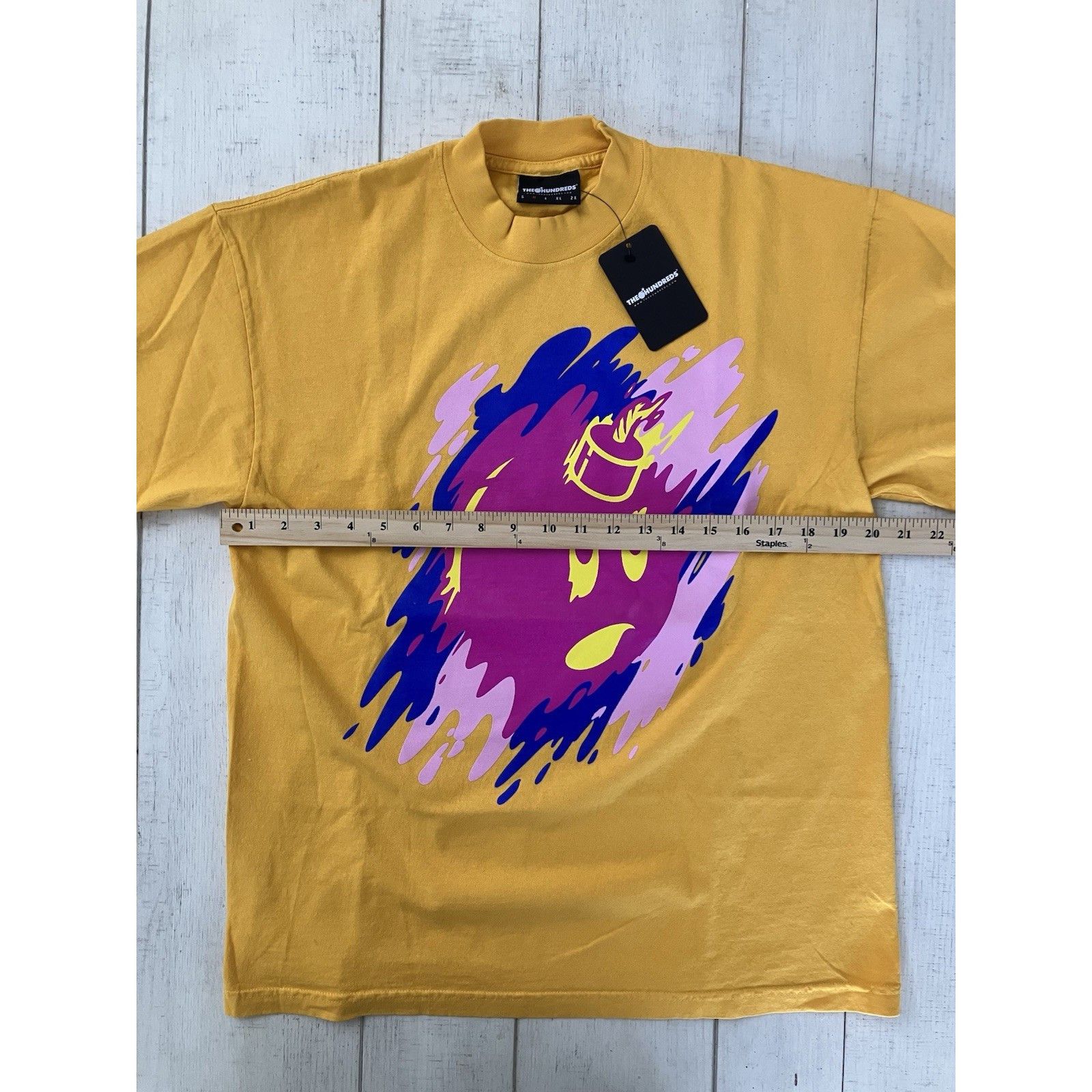 The Hundreds The Hundreds Adam Bomb Mock Neck Neon Splatter T-Shirt Yello Size US M / EU 48-50 / 2 - 4 Thumbnail
