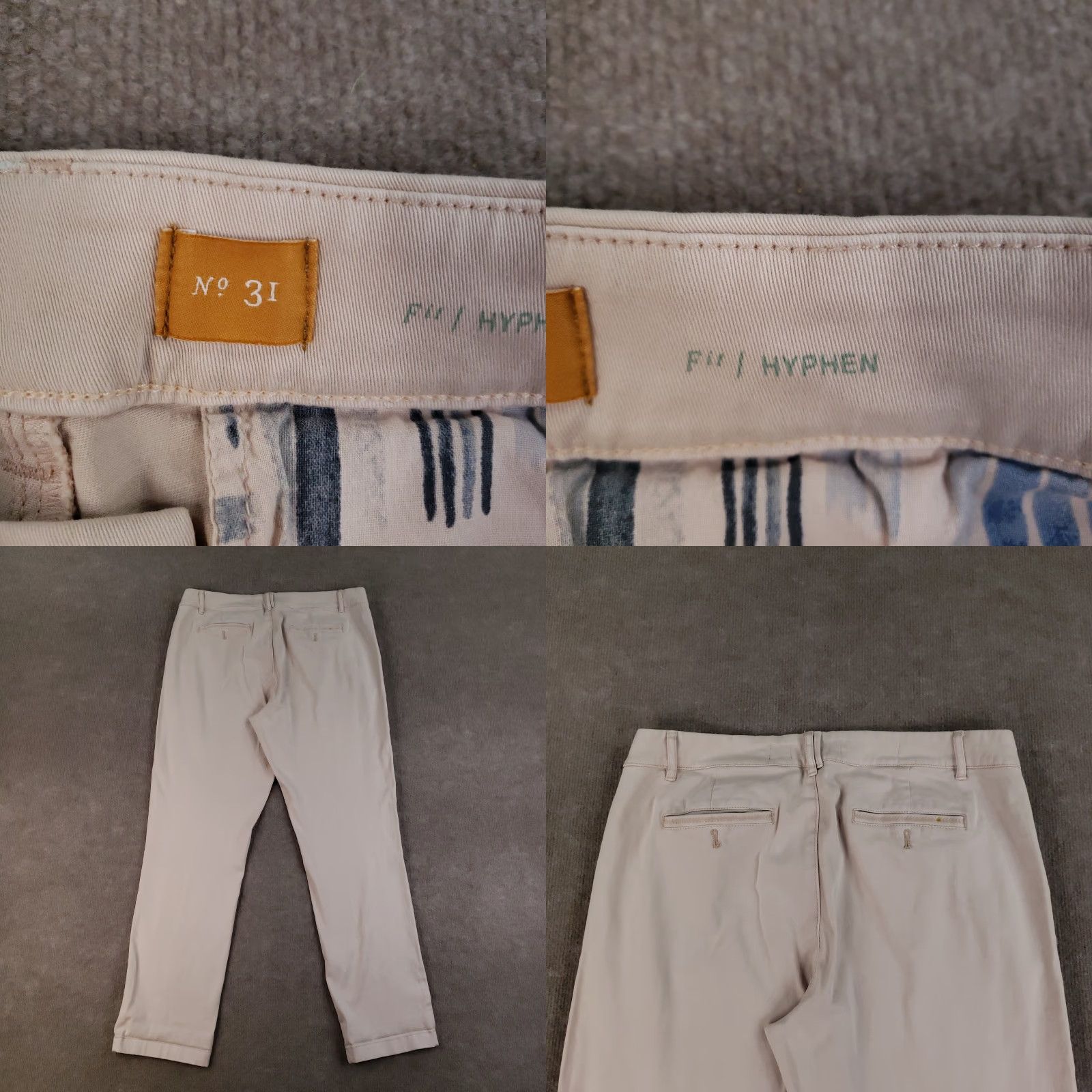 Vintage Pilcro And The Letterpress Pants Mens 31 Beige Slim Fit Hyphen Chino Classic Size 24" / US 00 / IT 34 - 9 Thumbnail