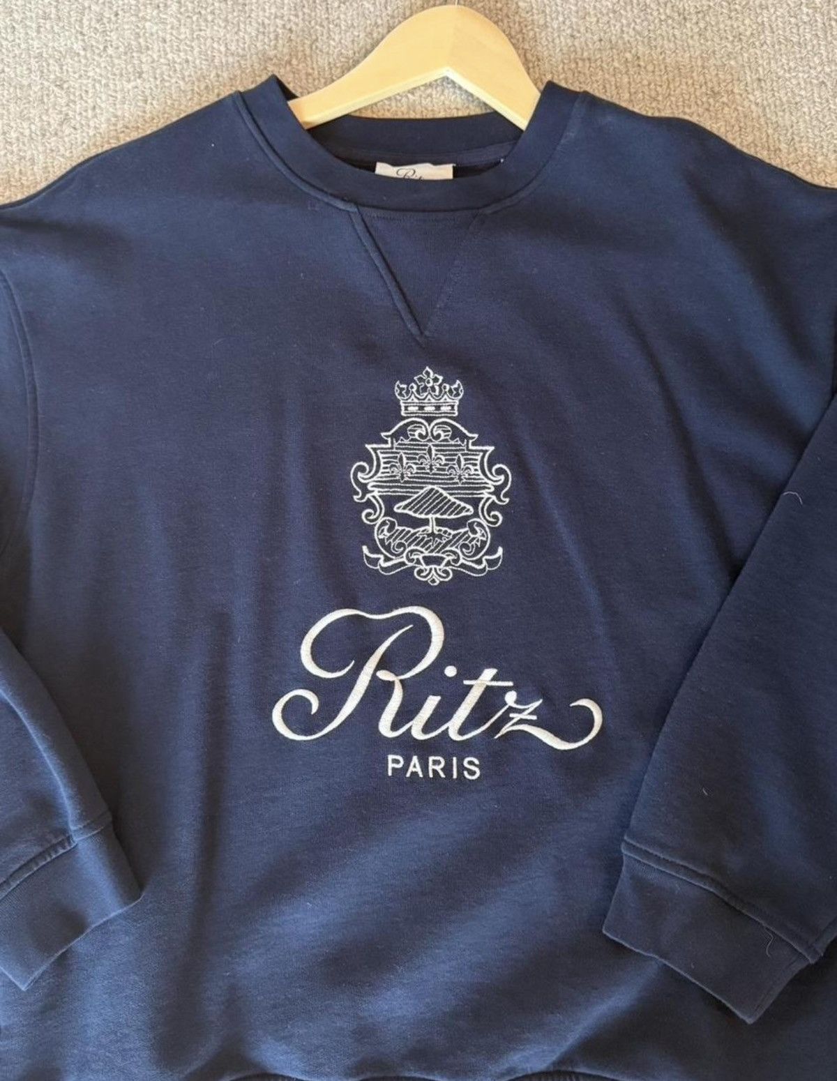 Frame Frame x Ritz Carleton Paris Navy Crewneck “Suite Dreams” | Grailed