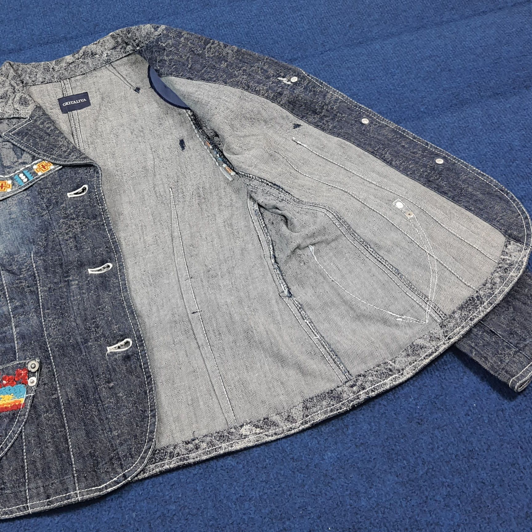 Japanese Brand Vintage Japan GKITALIYA Denim Jacket Boho C296N9 Size XS / US 0-2 / IT 36-38 - 8 Thumbnail