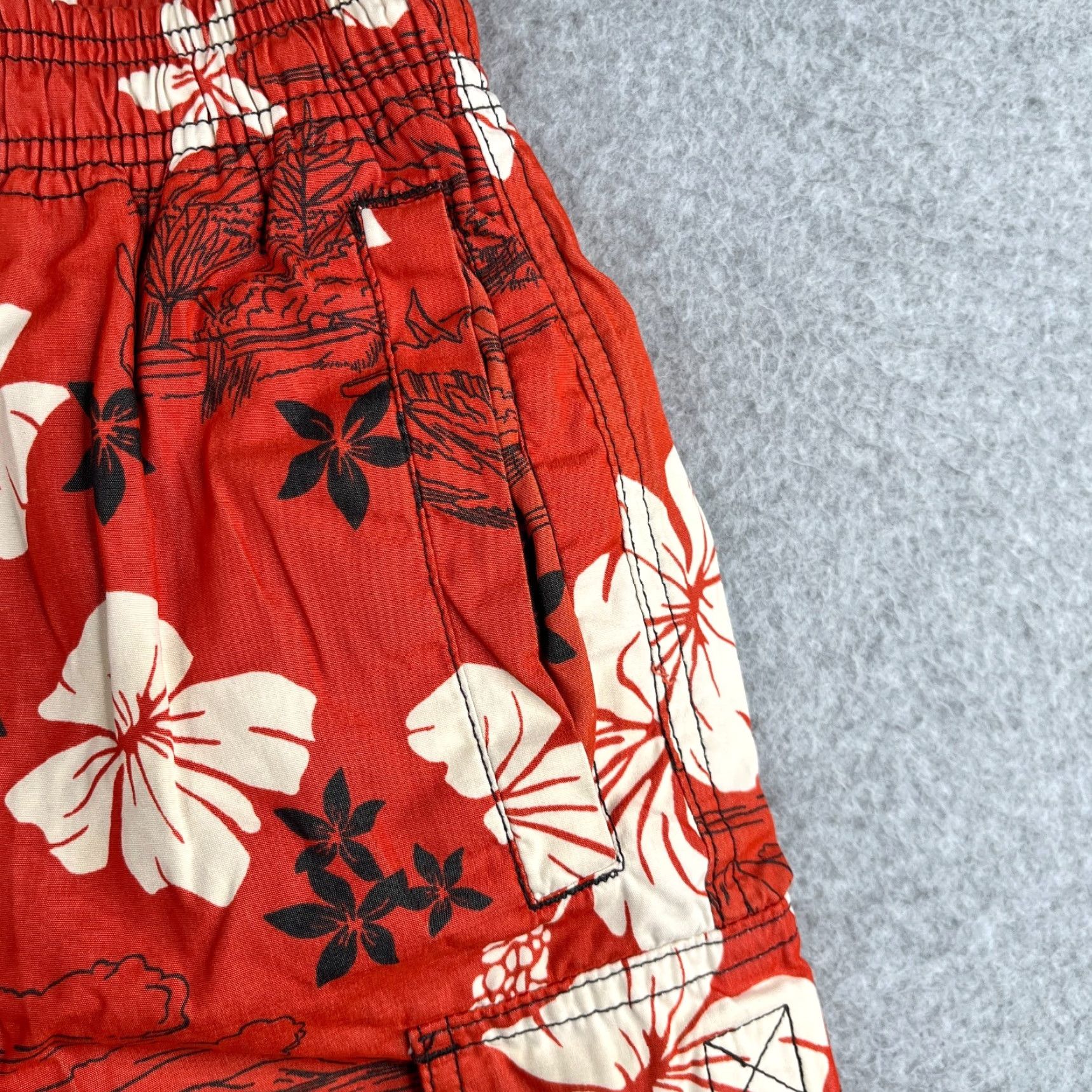 Tori Richard Tori Richard Swim Trunks Mens Medium Red Floral Lined Polyester Bathing Bottom Surfing Beach Size 40R - 3 Thumbnail