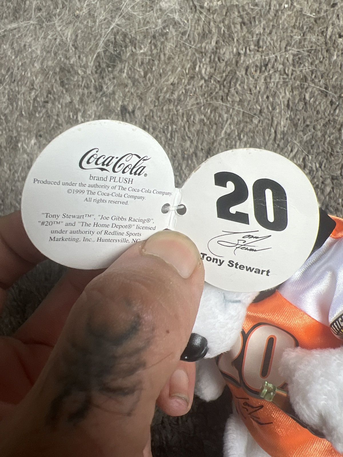 Coca Cola 1999 Coca-Cola NASCAR Tony Stewart Plush Size ONE SIZE - 5 Thumbnail