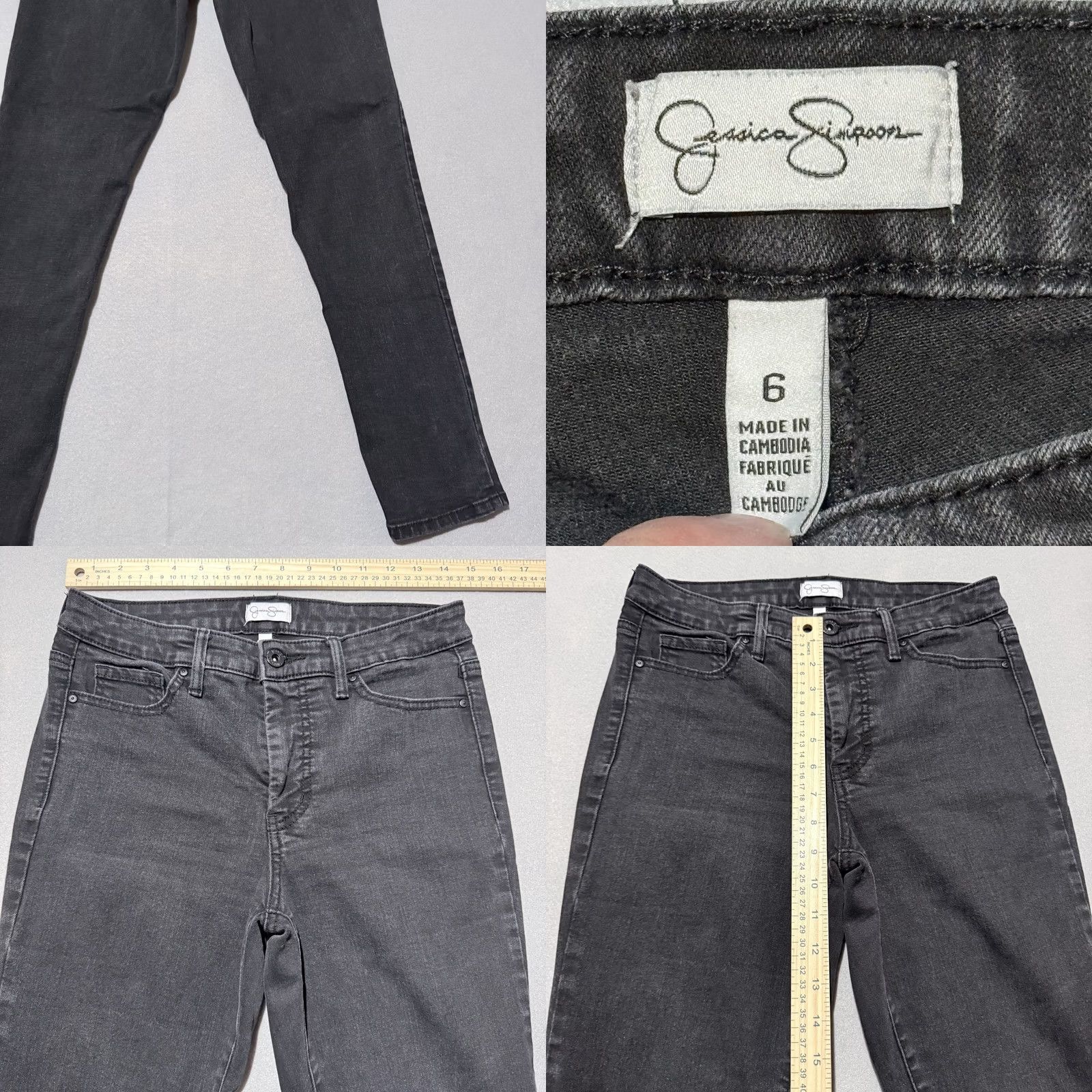 Jessica Simpson Jessica Simpson Jeans Women Black Denim Dark-Wash Skinny - 6 Size 28" / US 6 / IT 42 - 8 Thumbnail
