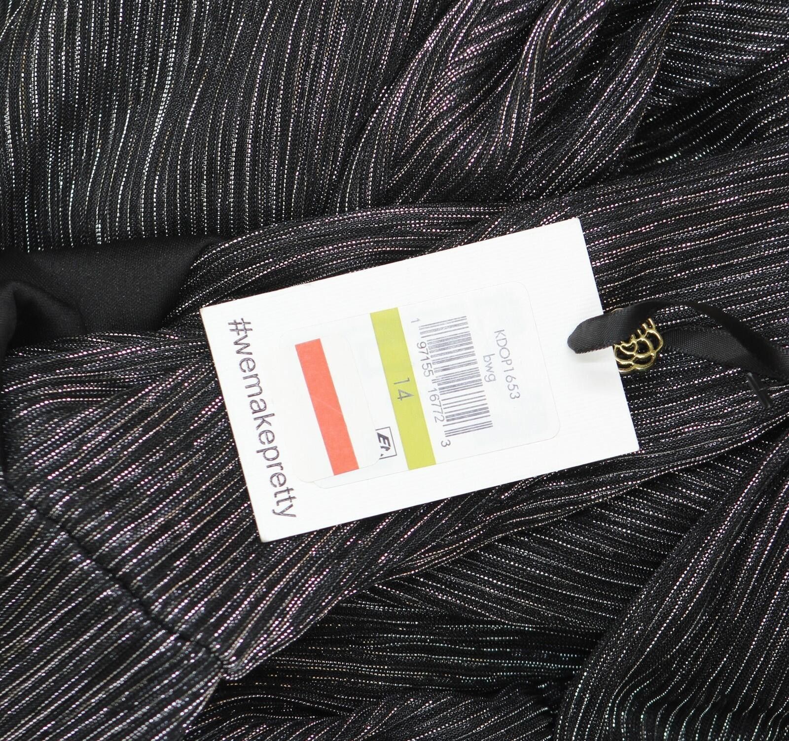 Other Nwt Kensie Ruffled Faux-wrap Midi Dress Gunmetal Black 14 Size XL / US 12-14 / IT 48-50 - 3 Thumbnail