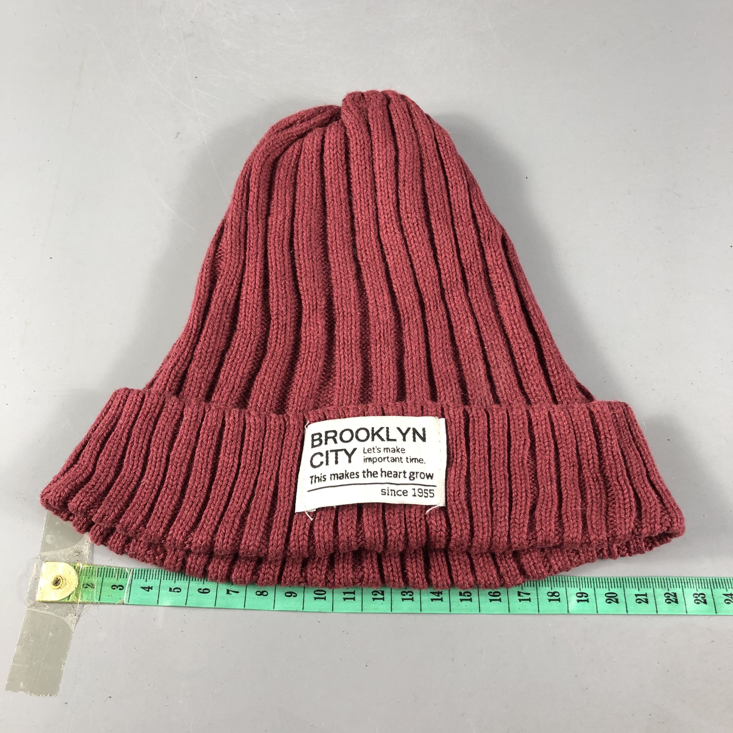 Vintage Brooklyn City Pleated Cotton Beanie Snowcap Snow Hat B646 Size ONE SIZE - 3 Thumbnail