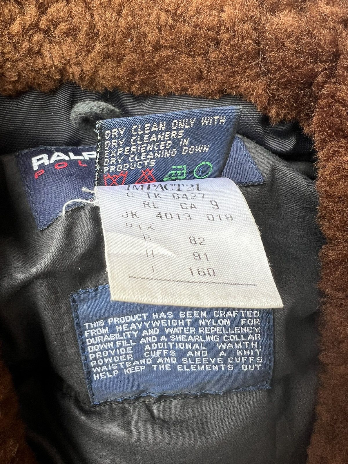 Vintage 90s RL Polo Sport Down Puffer Bomber Jacket