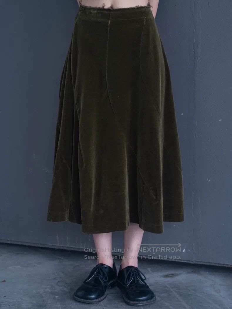 Comme des Garcons Comme Des Garcons Moss Green Velvet Skirt Size 23" - 7 Thumbnail