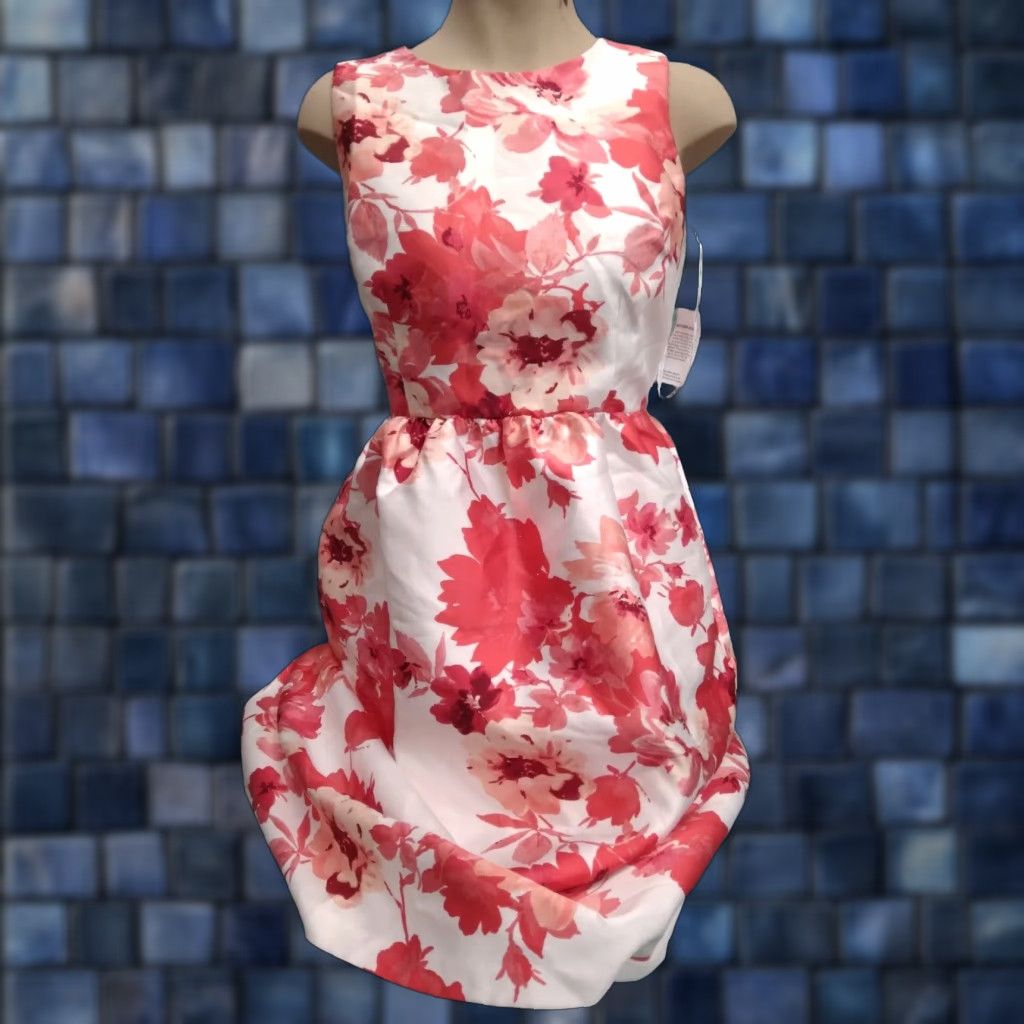 slim fit dress slacks Donna Ricco Women's V-Neck Sleeveless Fit & Flare Dress main image 0