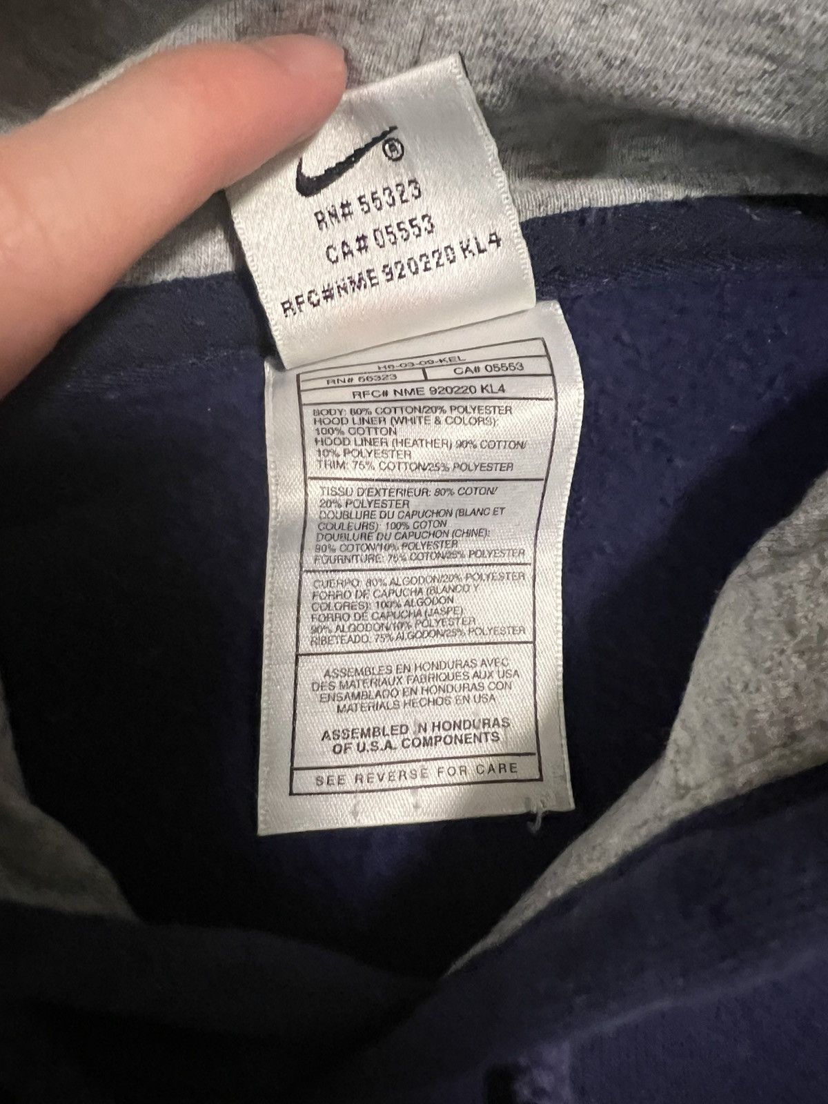 Nike × Vintage Vintage Nike Hoodie Navy Size US XL / EU 56 / 4 - 5 Thumbnail