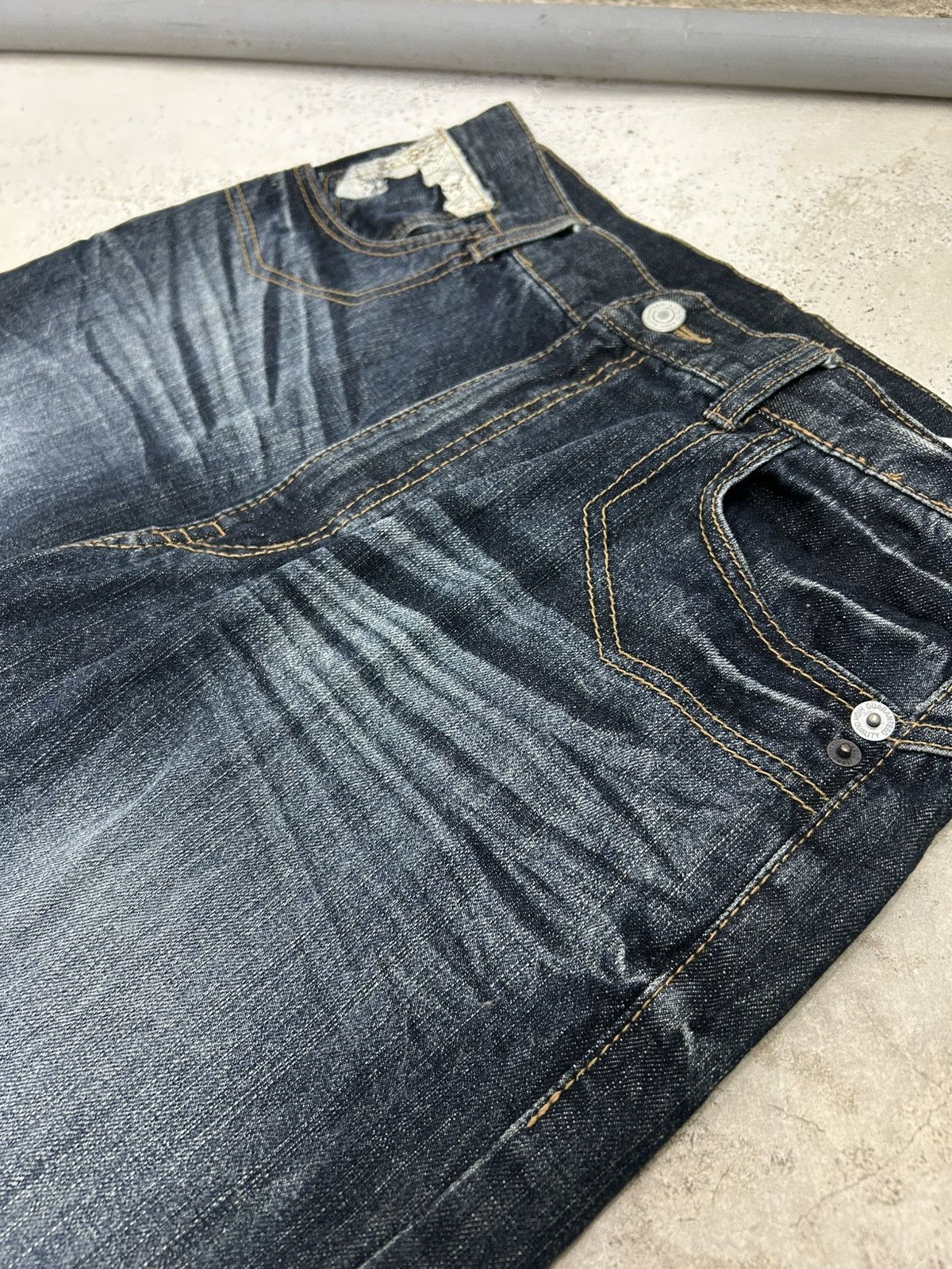 If Six Was Nine Vintage Winger Python Skin Whiskering Washed High Rise Evisu Size US 30 / EU 46 - 17 Thumbnail