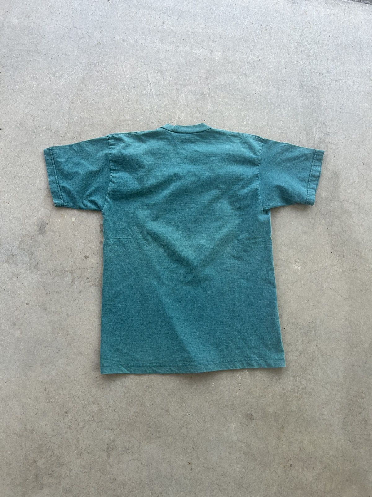 Vintage Vintage Selvedge Sunfaded Aqua Blank T Shirt Size US M / EU 48-50 / 2 - 2 Thumbnail
