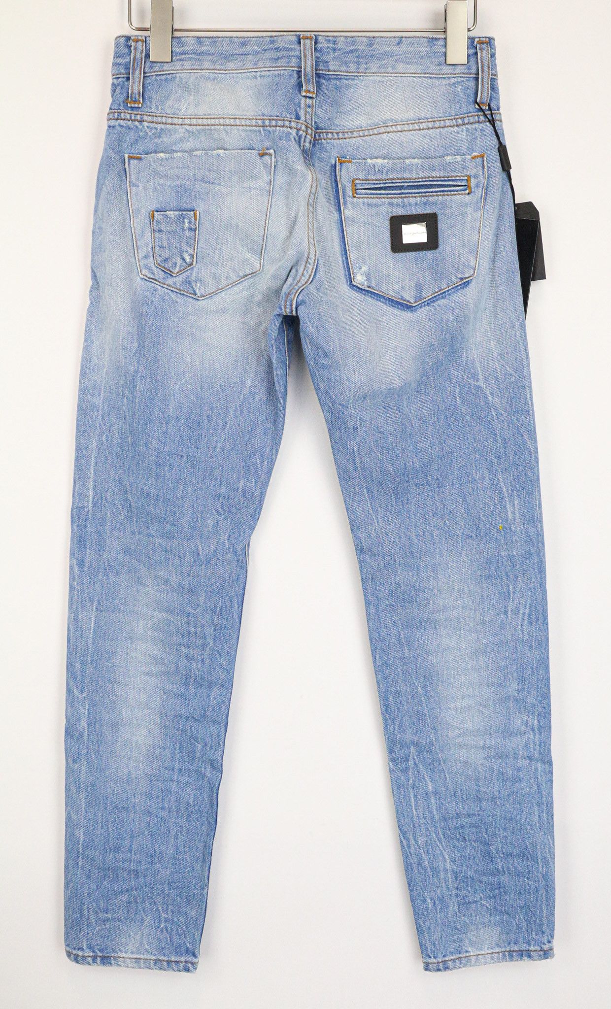 Takeshy Kurosawa W30 Slim Blue Cotton Painted Jeans 75788 Size US 30 / EU 46 - 2 Thumbnail