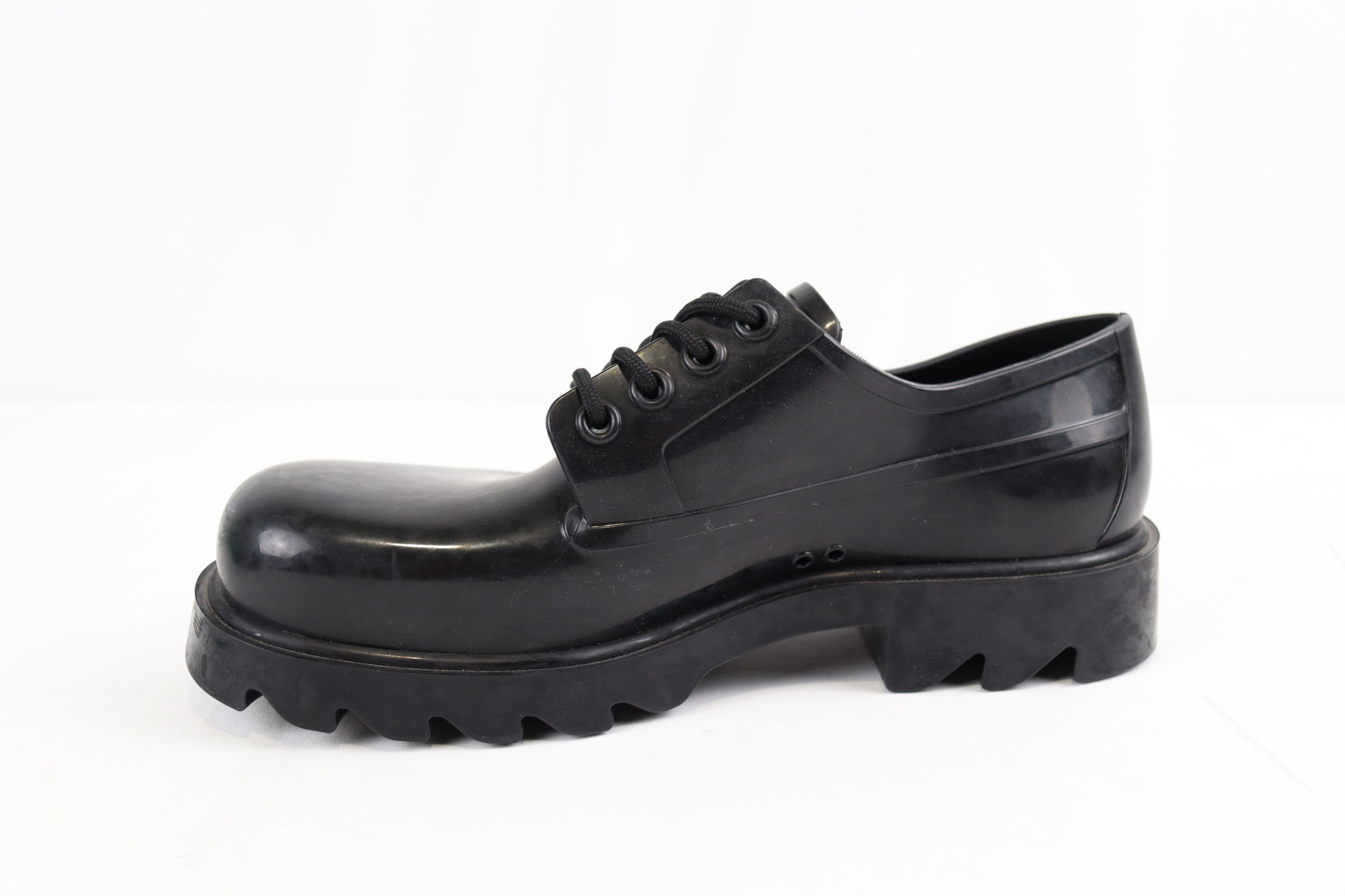 Bottega Veneta o1rshd10124 Stride Lace up Shiny Rubber Boot in Black Size US 8 / EU 41 - 3 Thumbnail