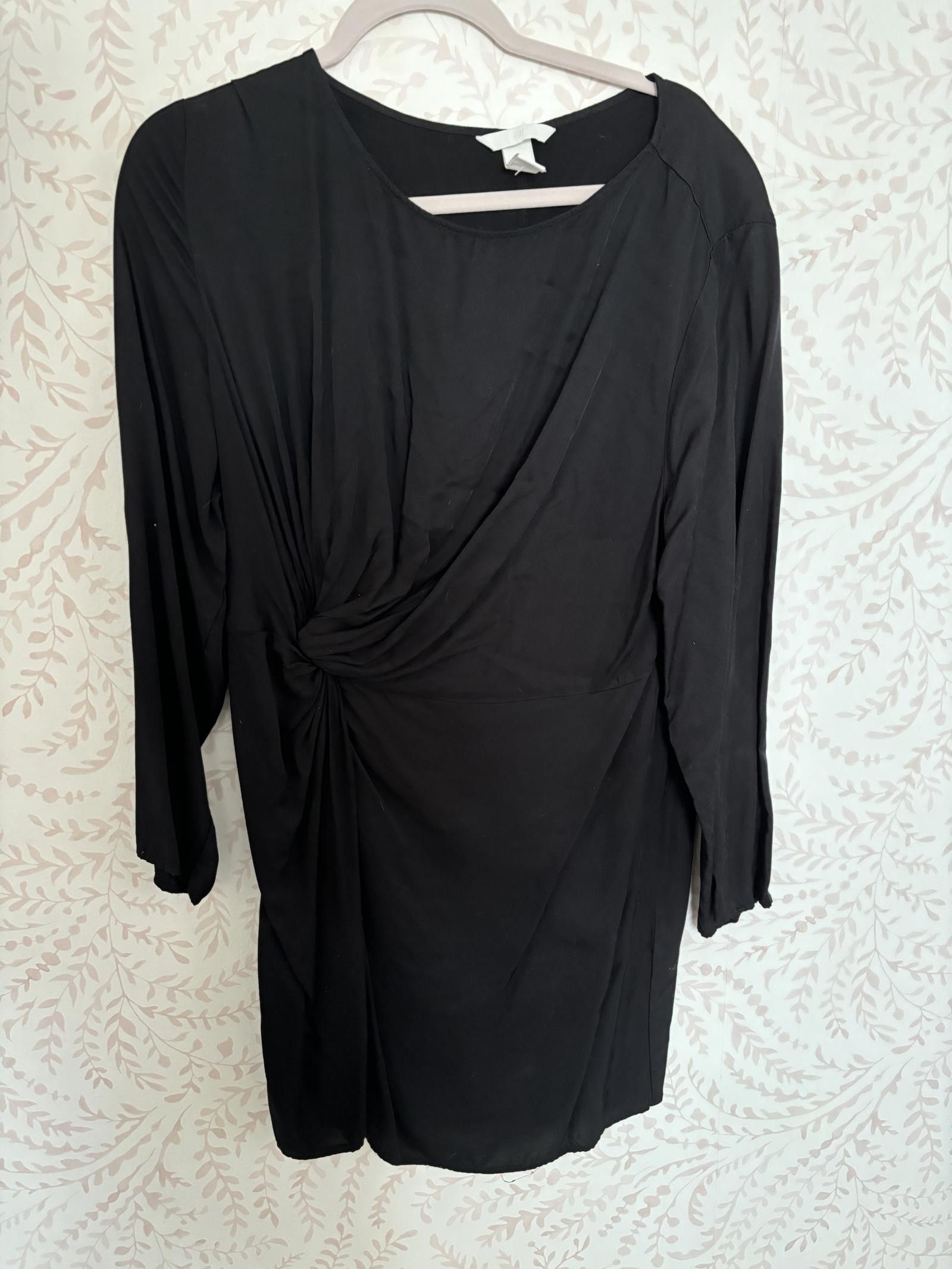 H&M NWOT Stylish Black Knot Dress by H&M - Size L Size L / US 10 / IT 46 - 1 Thumbnail