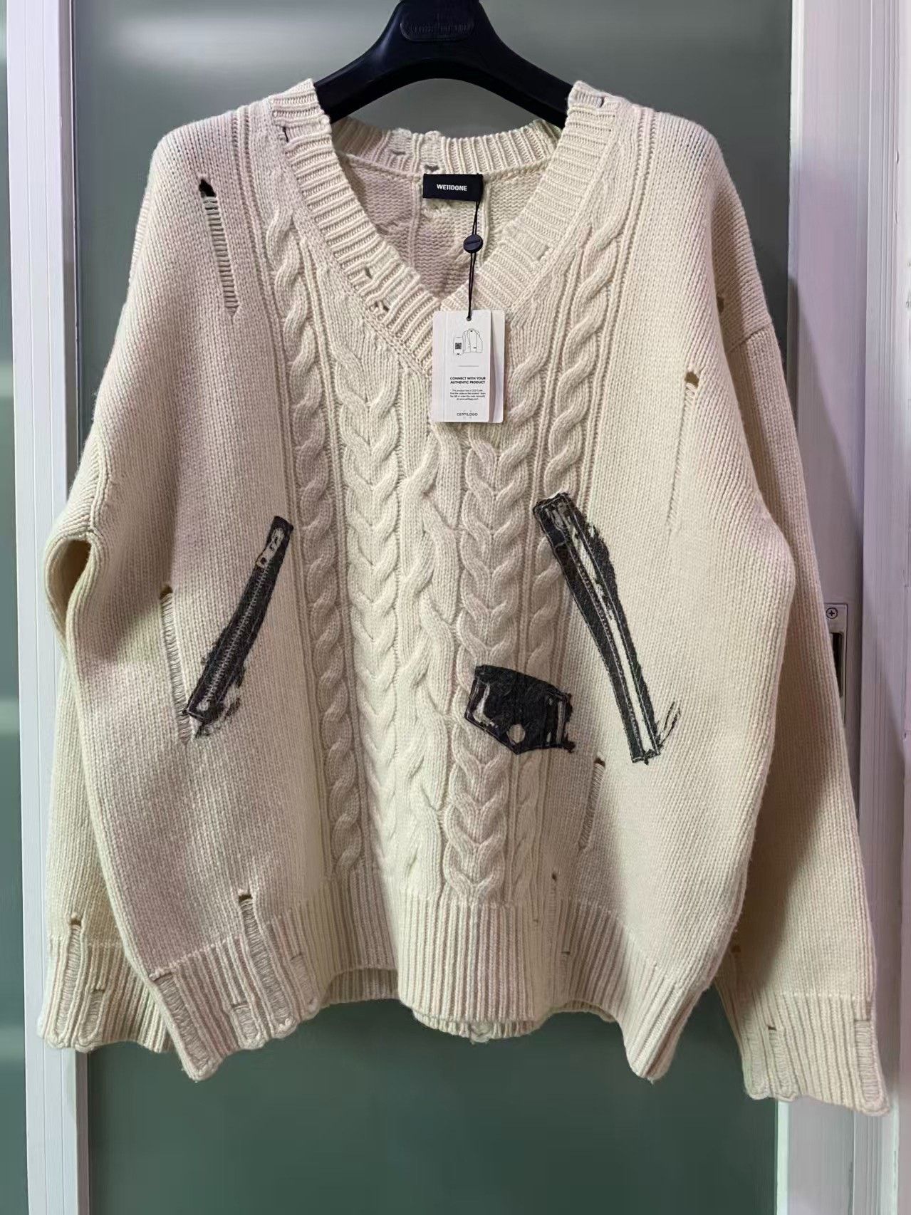 WE11DONE we11done Printed Chunky Knit Sweater Size US M / EU 48-50 / 2 - 1 Thumbnail