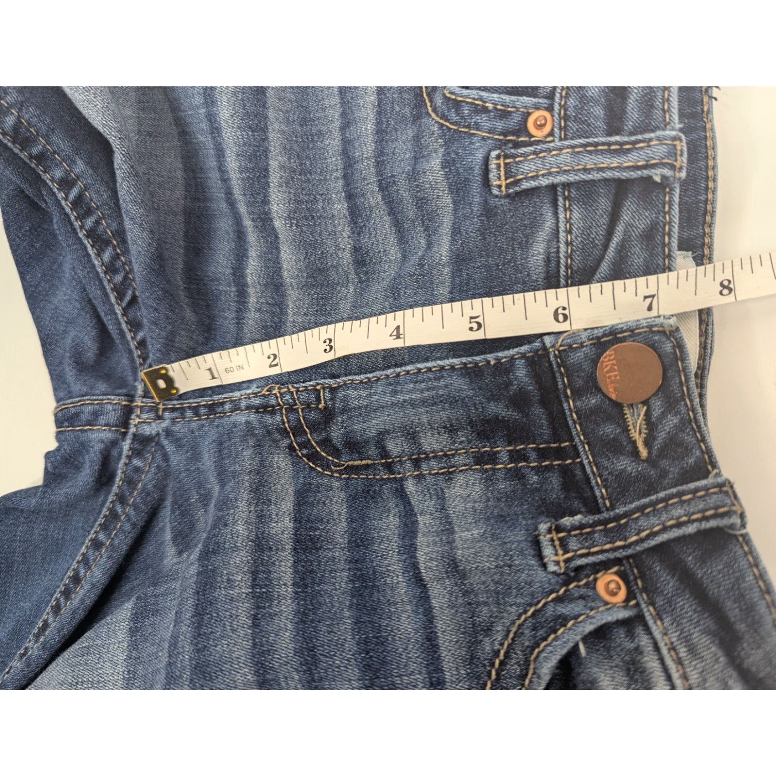 Vintage BKE Stella Slim Fit Low Rise Jeans Womens Blue 27x31.5 Denim Distressed Logo 5-Pocket Straight Vintage No Size 27" / US 4 / IT 40 - 6 Thumbnail