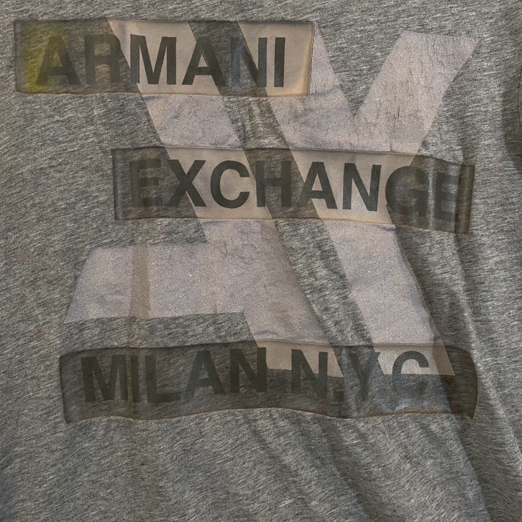Armani Exchange ARMANI EXCHANGE Shirt Womens Medium Gray Spellout Graphic Tee Milan NYC Size M / US 6-8 / IT 42-44 - 2 Thumbnail
