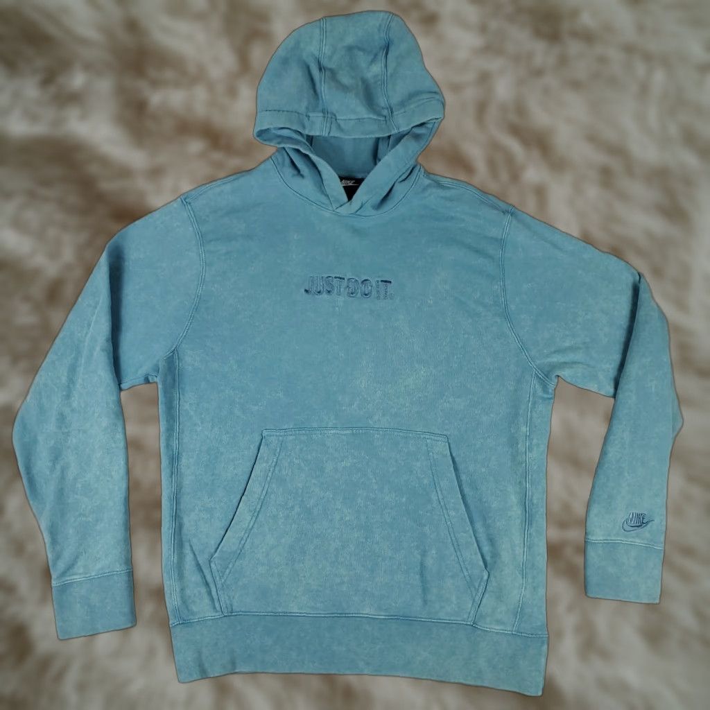Nike Nike Sweater Mens Size Medium Blue Washed Swoosh Hoodie Pullover Sweatshirt Size US M / EU 48-50 / 2 - 1 Thumbnail